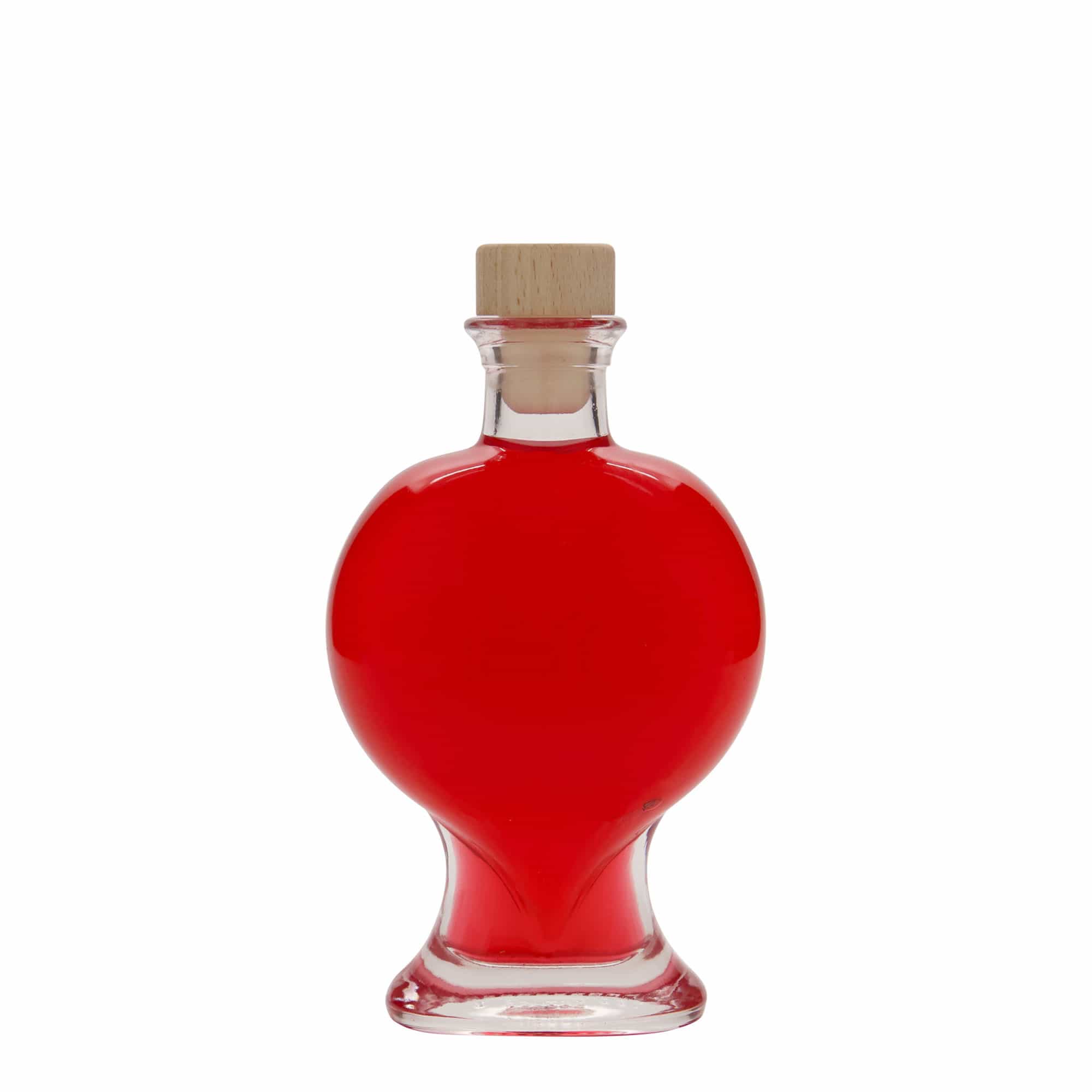 200 ml glasflaska 'Hjärta', öppning: kork
