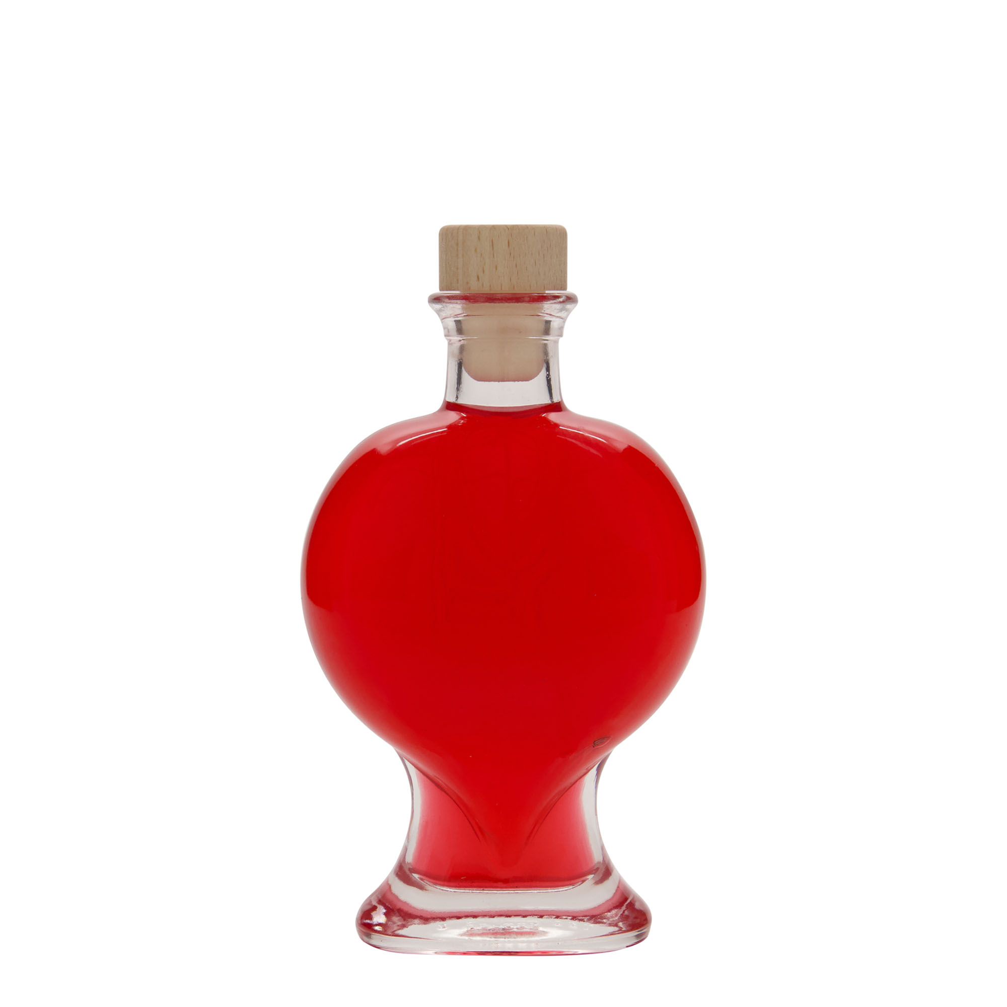 200 ml glasflaska 'Hjärta', öppning: kork
