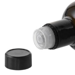 DOP-originalitetsförslutning med flaskhällare, PP-plast, svart