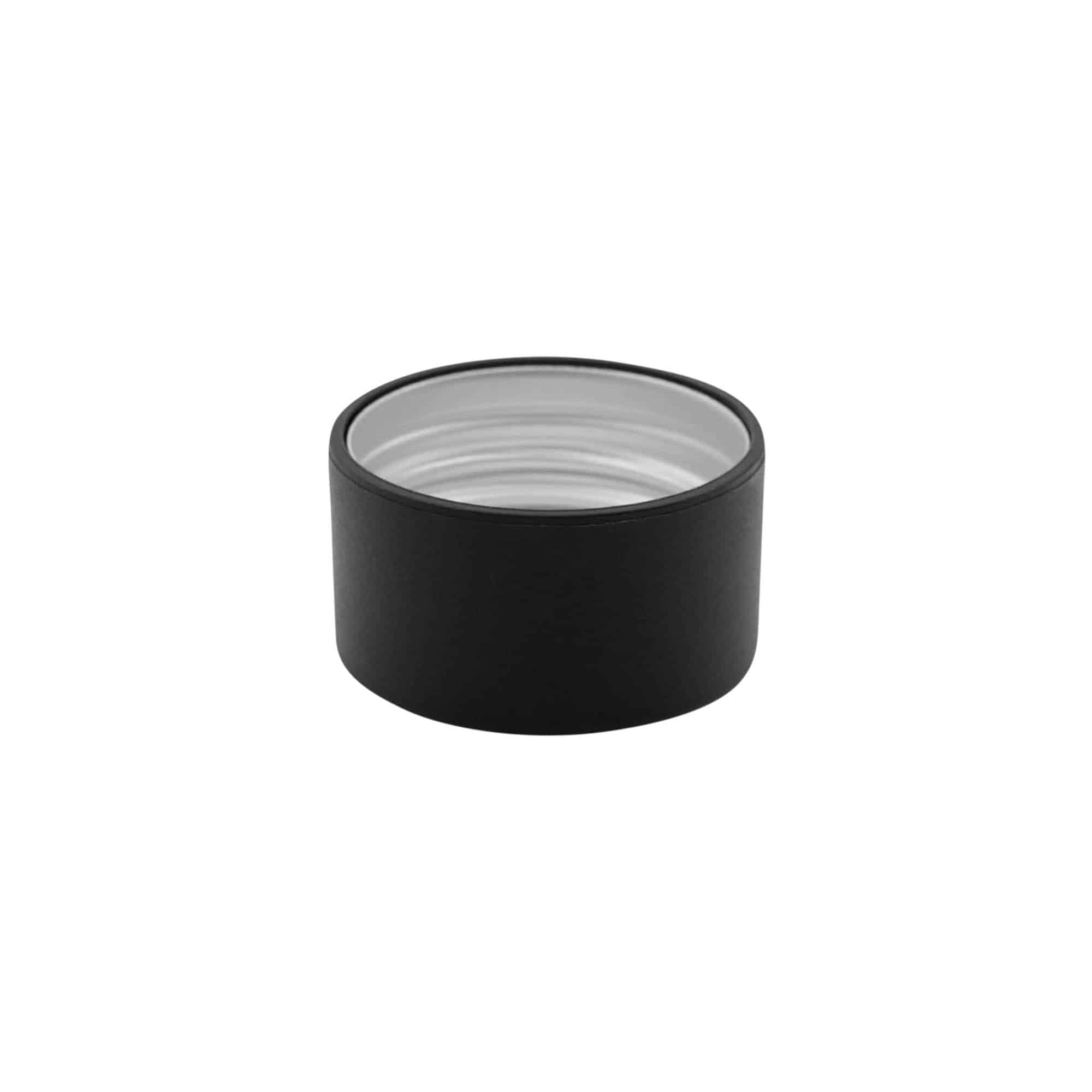 Skruvlock, metall-plast, svart, för mynning: PP 31,5