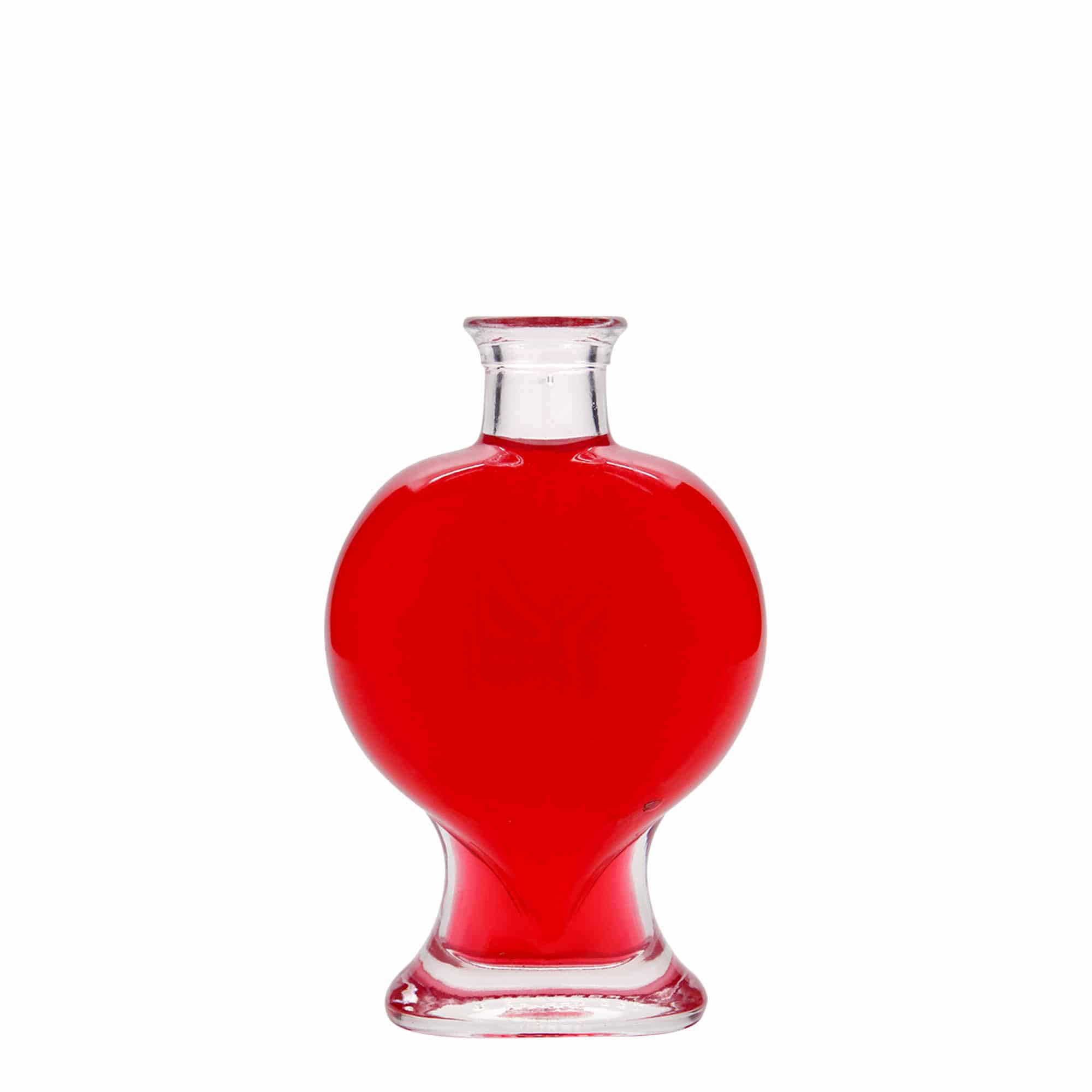 200 ml glasflaska 'Hjärta', mynning: kork