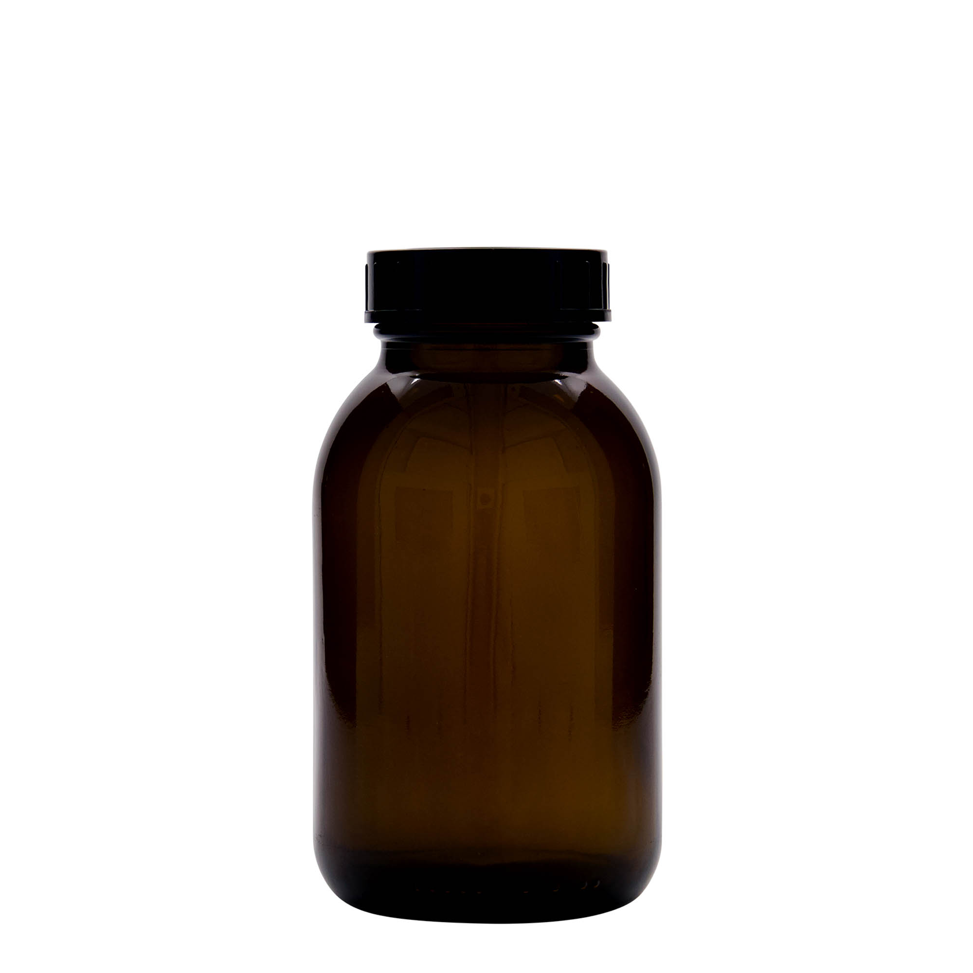 500 ml vid hals, brunt glas, öppning: DIN 55