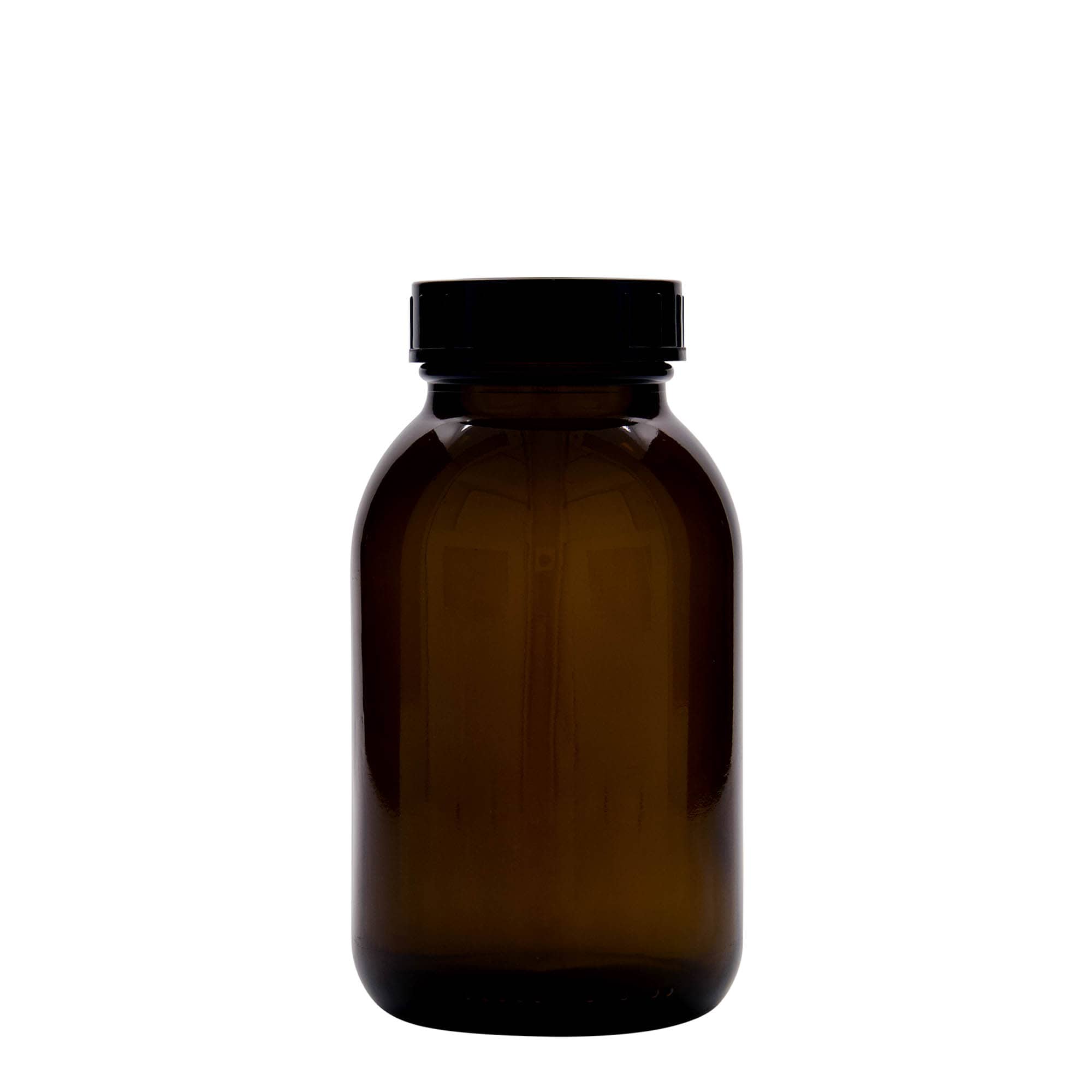 500 ml vid hals, brunt glas, öppning: DIN 55