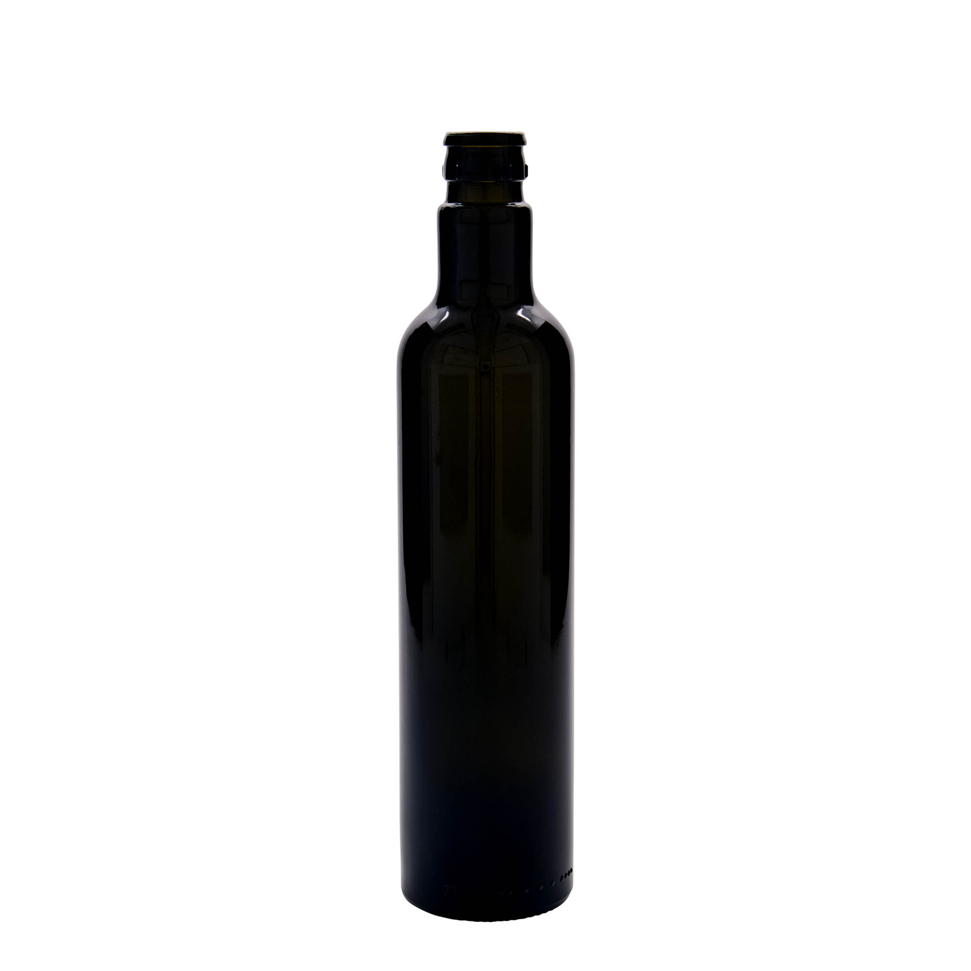 500 ml vinäger-/oljeflaska 'Willy New', glas, antikgrön, mynning: DOP