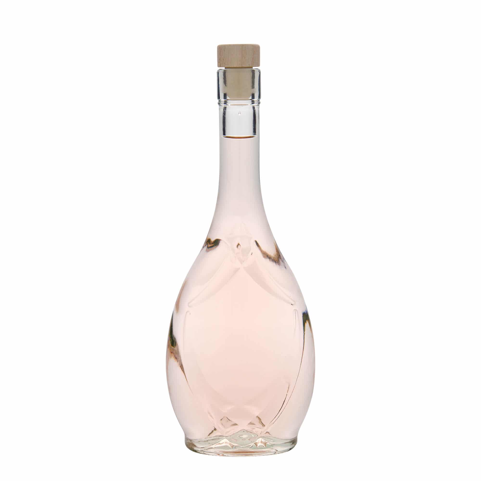 500 ml glasflaska 'Saragossa', oval, mynning: kork