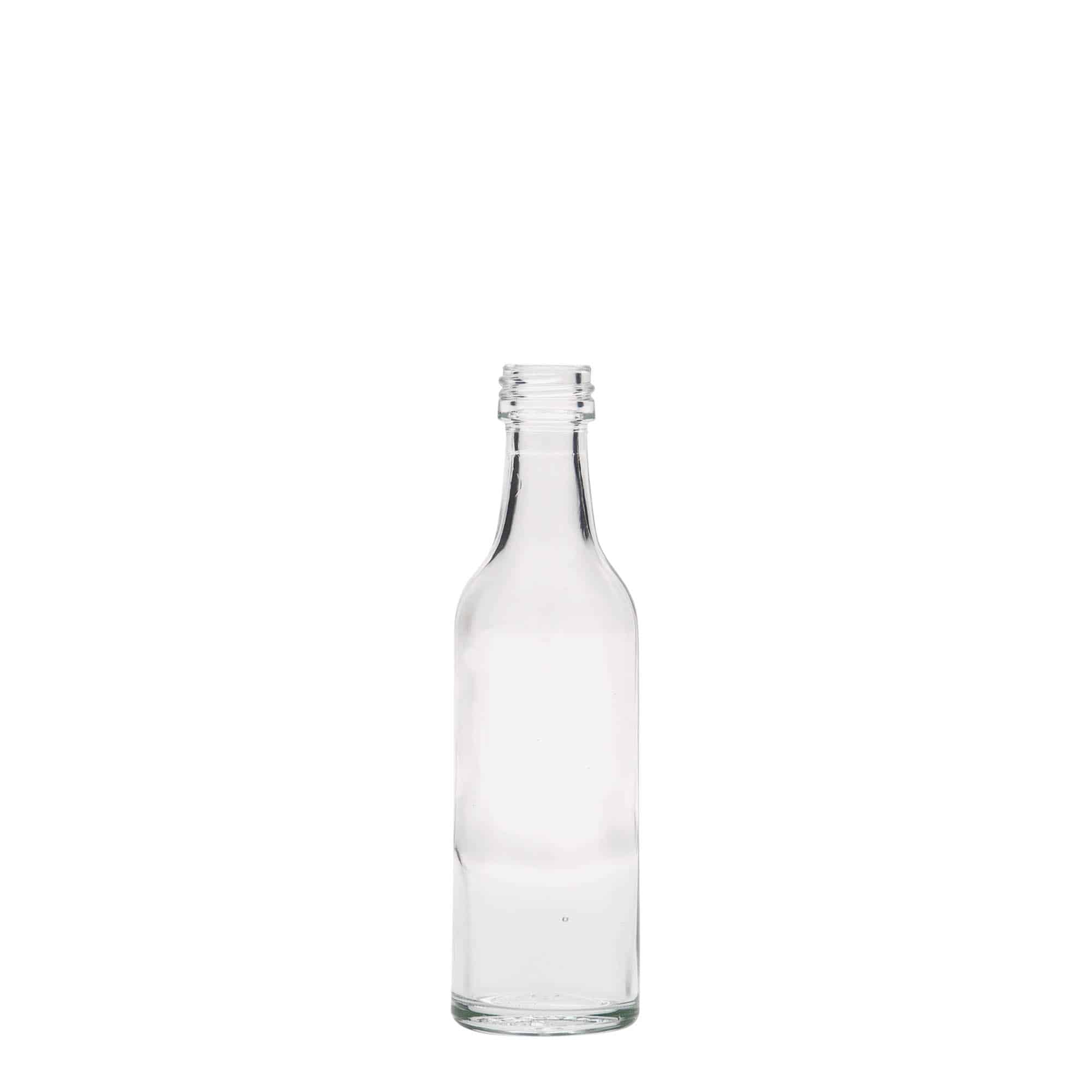 50 ml glasflaska rak hals, mynning: PP 18
