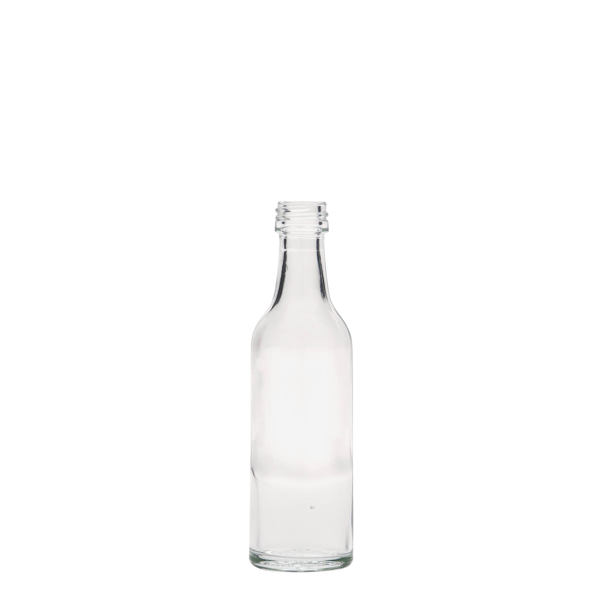 50 ml glasflaska med rak hals, mynning: PP 18 50 ml glasflaska med rak hals, mynning: PP 18