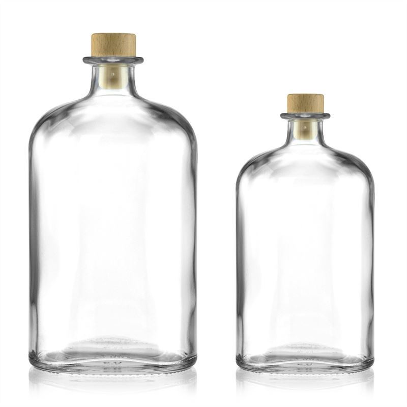 1 000 ml glasflaska 'Dundee', oval, mynning: kork 1 000 ml glasflaska 'Dundee', oval, mynning: kork