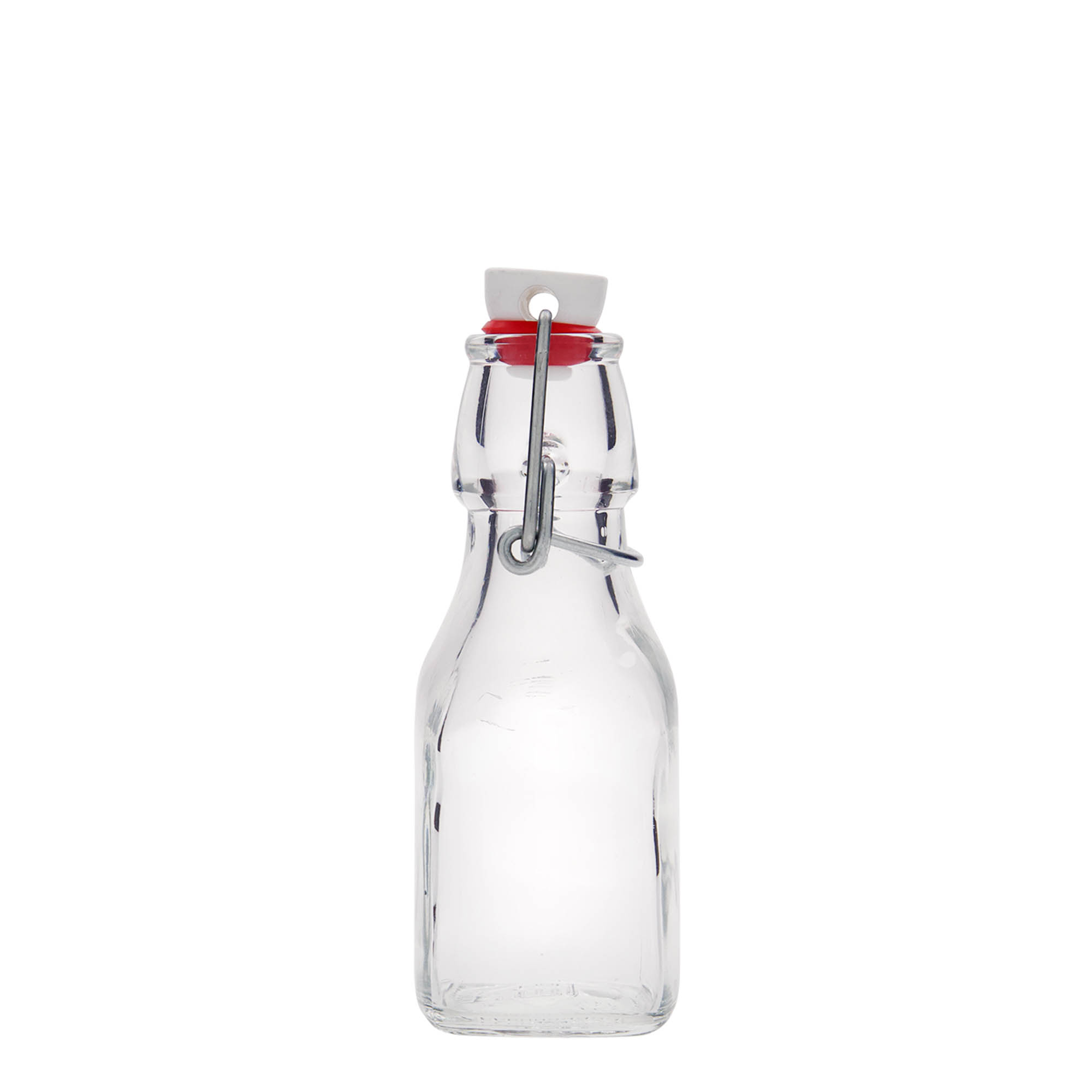 125 ml glasflaska 'Swing', kvadratisk, öppning: bygelstängning