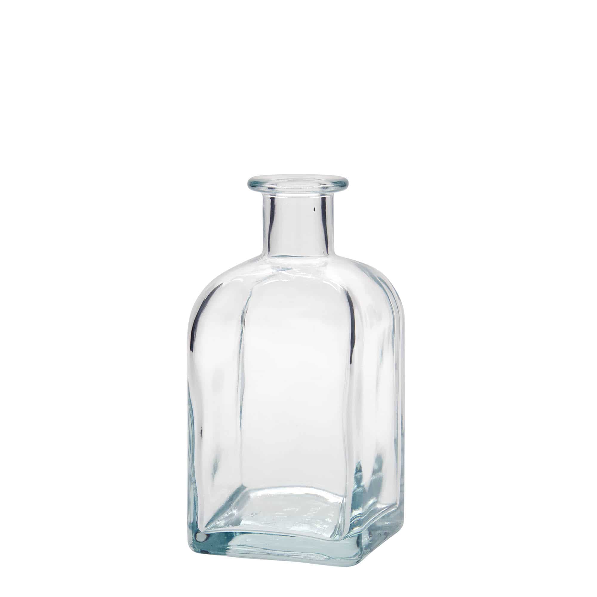 350 ml apoteksglasflaska Carré, kvadratisk, mynning: kork