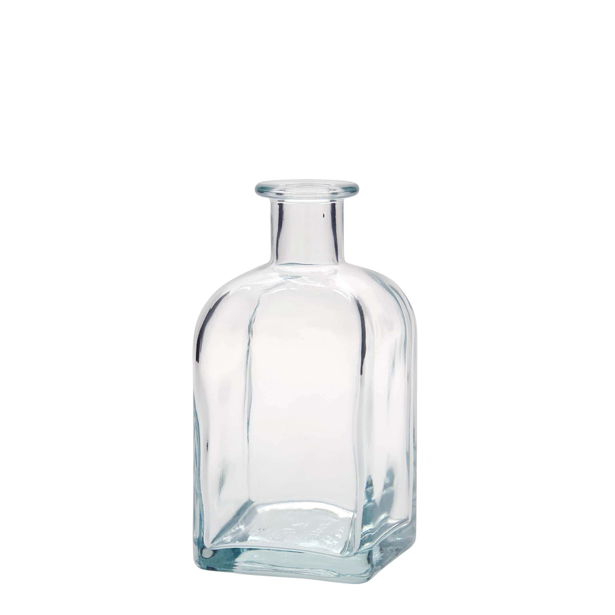 350 ml glasflaska Apotheker Carré, kvadratisk, öppning: kork