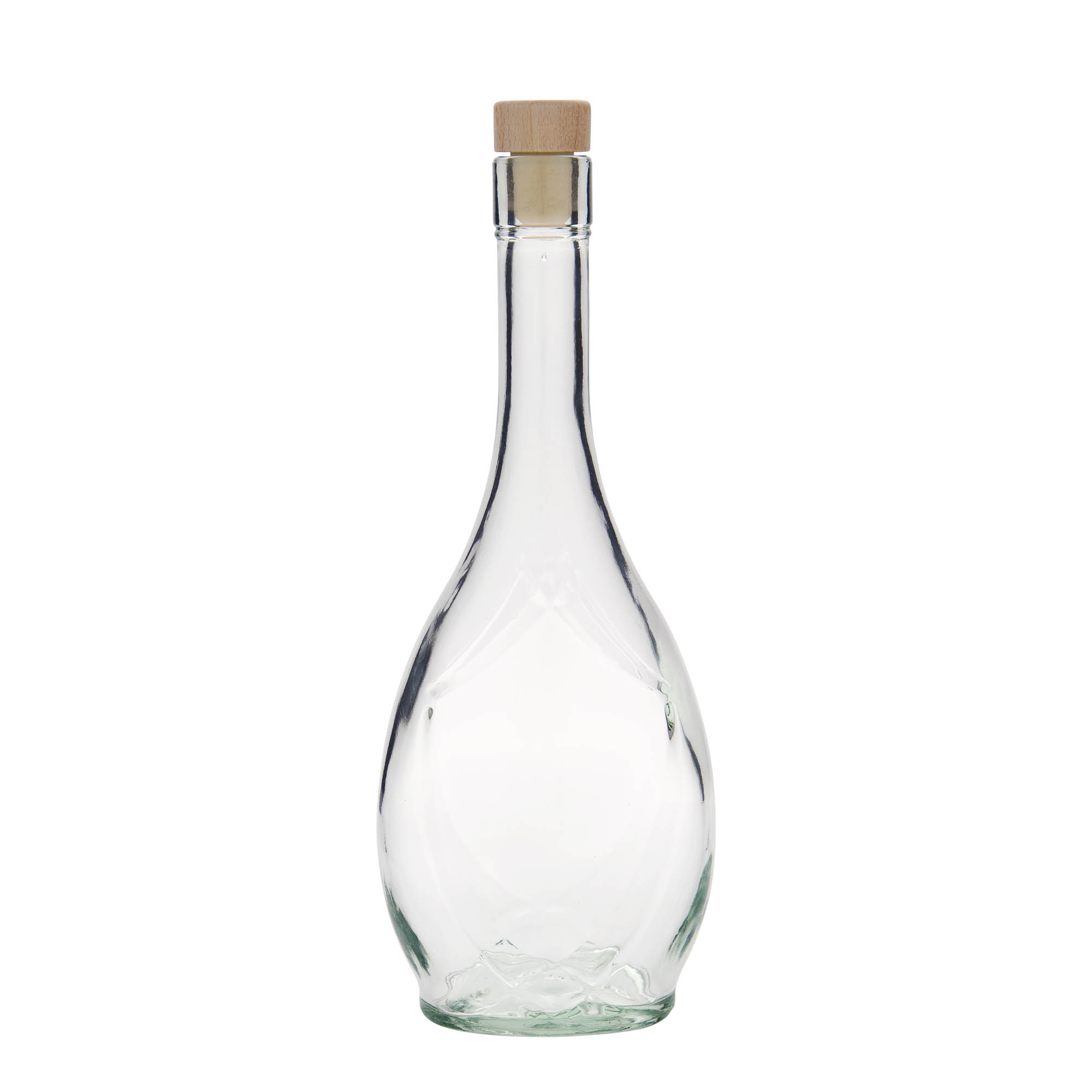 500 ml glasflaska 'Saragossa', oval, öppning: kork