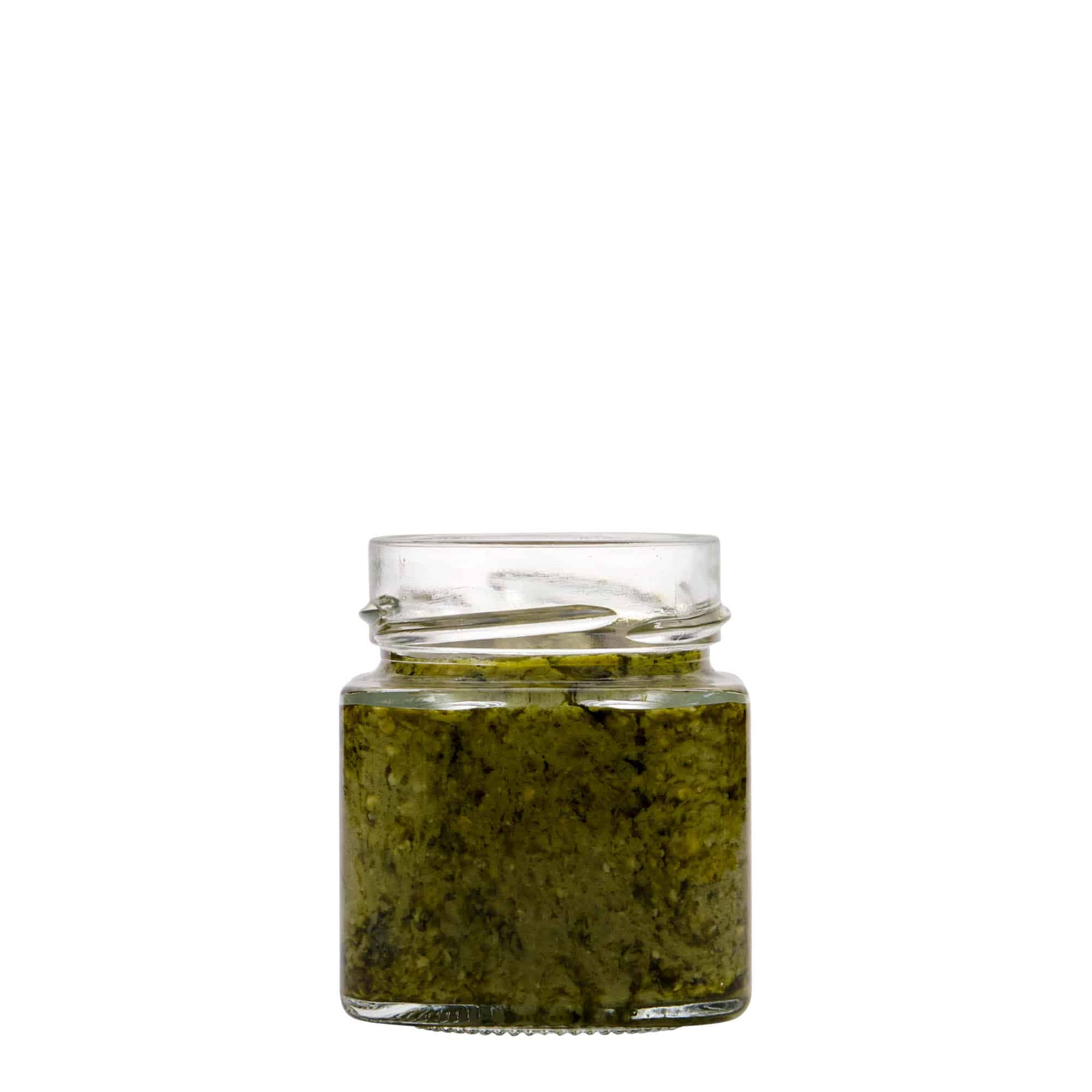 156 ml Fyrkantigt glas 'Funny', öppning: Deep-Twist-Off (DTO 58) 156 ml Fyrkantigt glas 'Funny', öppning: Deep-Twist-Off (DTO 58)