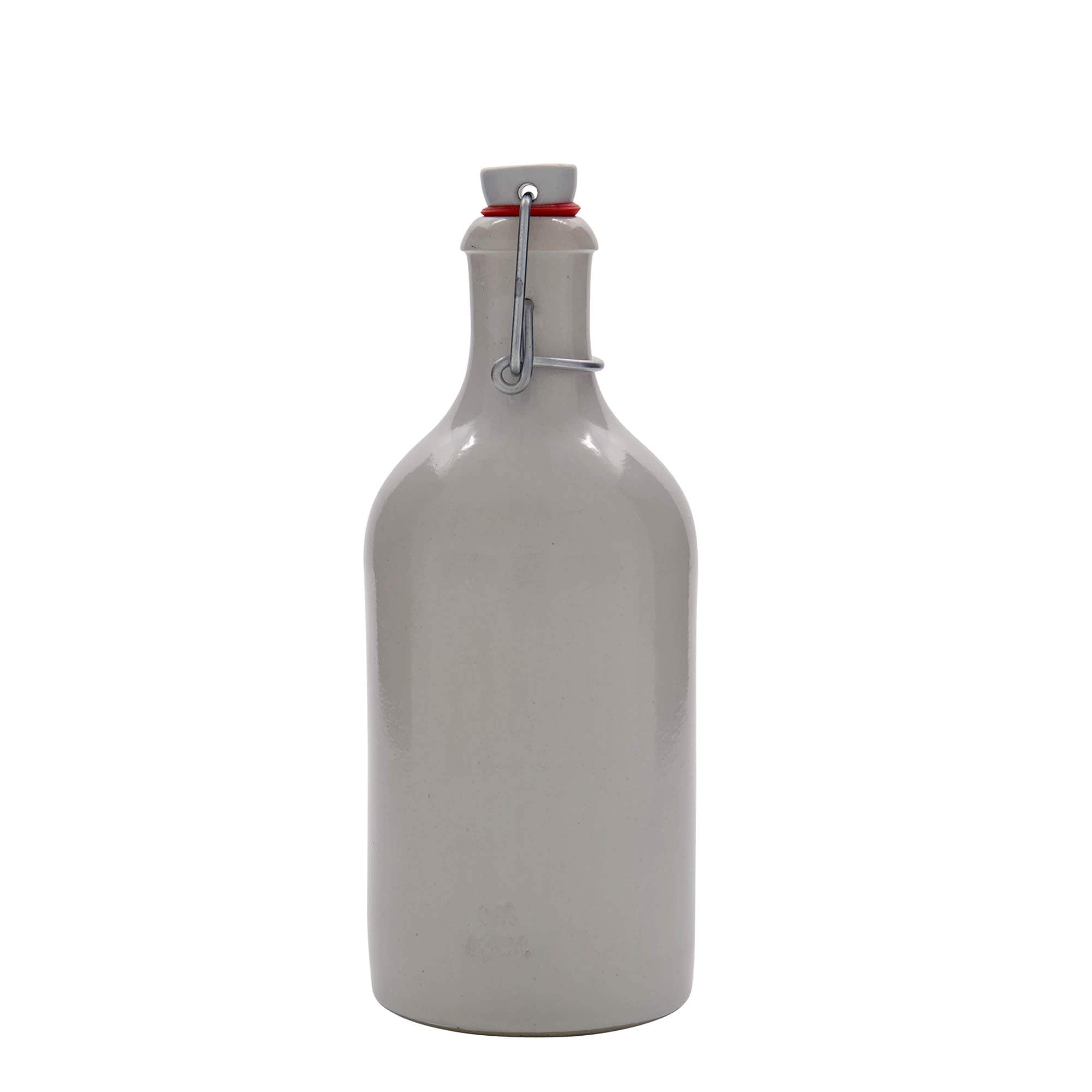 500 ml lerkrus, stengods, vitt, öppning: bygelstängning
