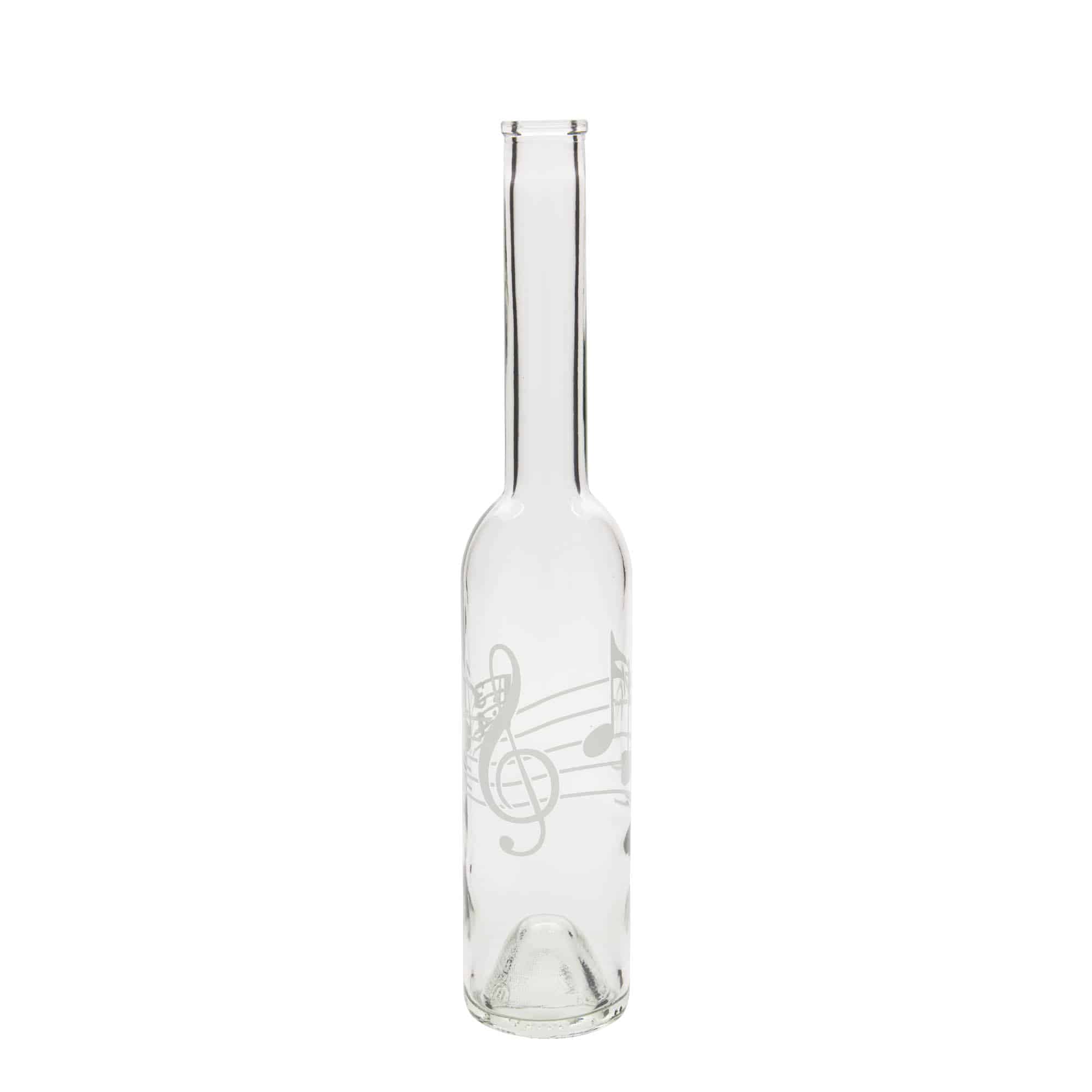 350 ml glasflaska 'Opera', motiv: musiknoter, öppning: kork