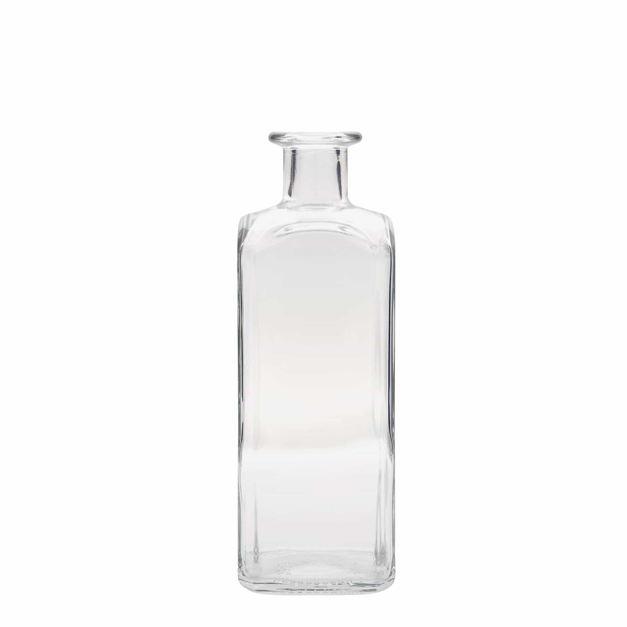 500 ml apoteksglasflaska Carré, kvadratisk, mynning: kork