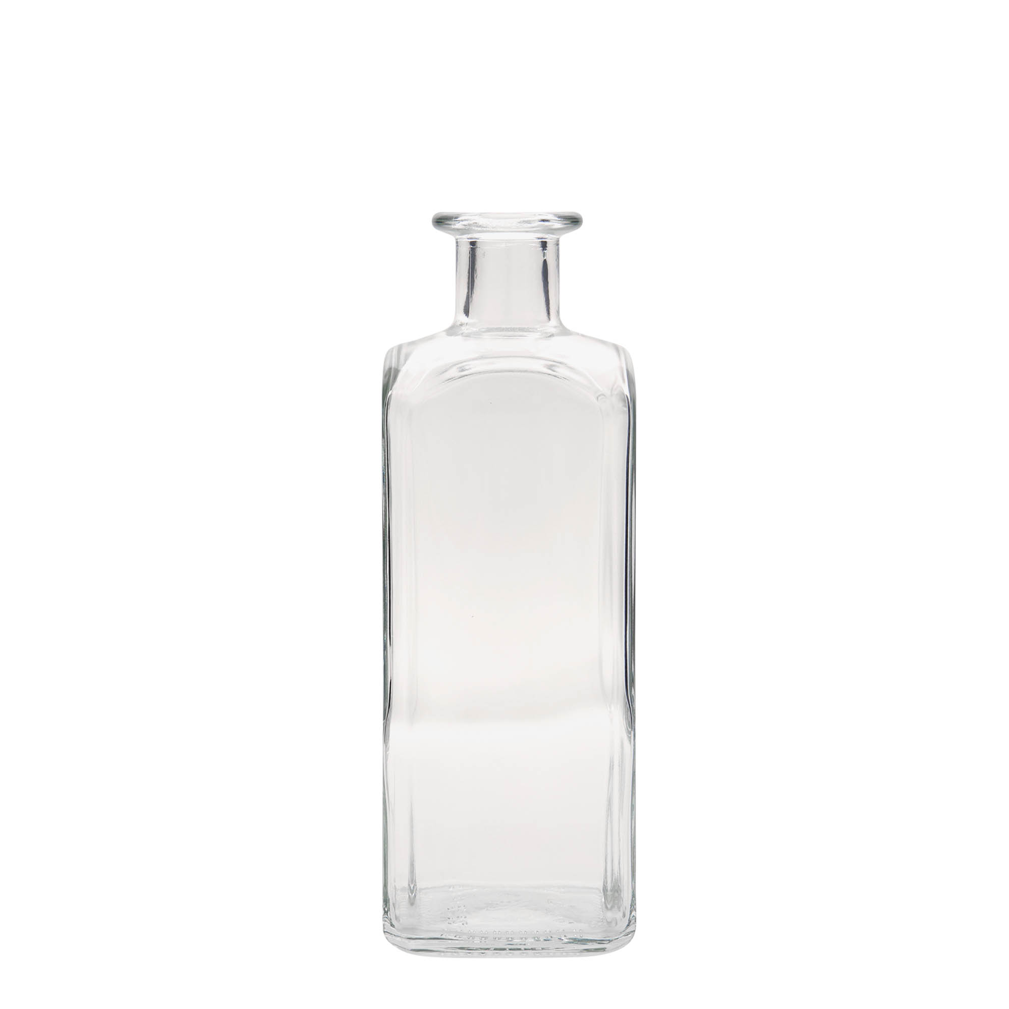 500 ml glasflaska Apotheker Carré, kvadratisk, öppning: kork