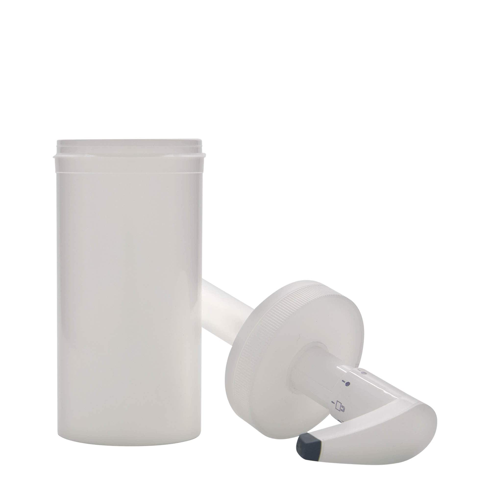 655 ml dispenserflaska 'Securibox', PP-plast, vit, mynning: skruvkapsel