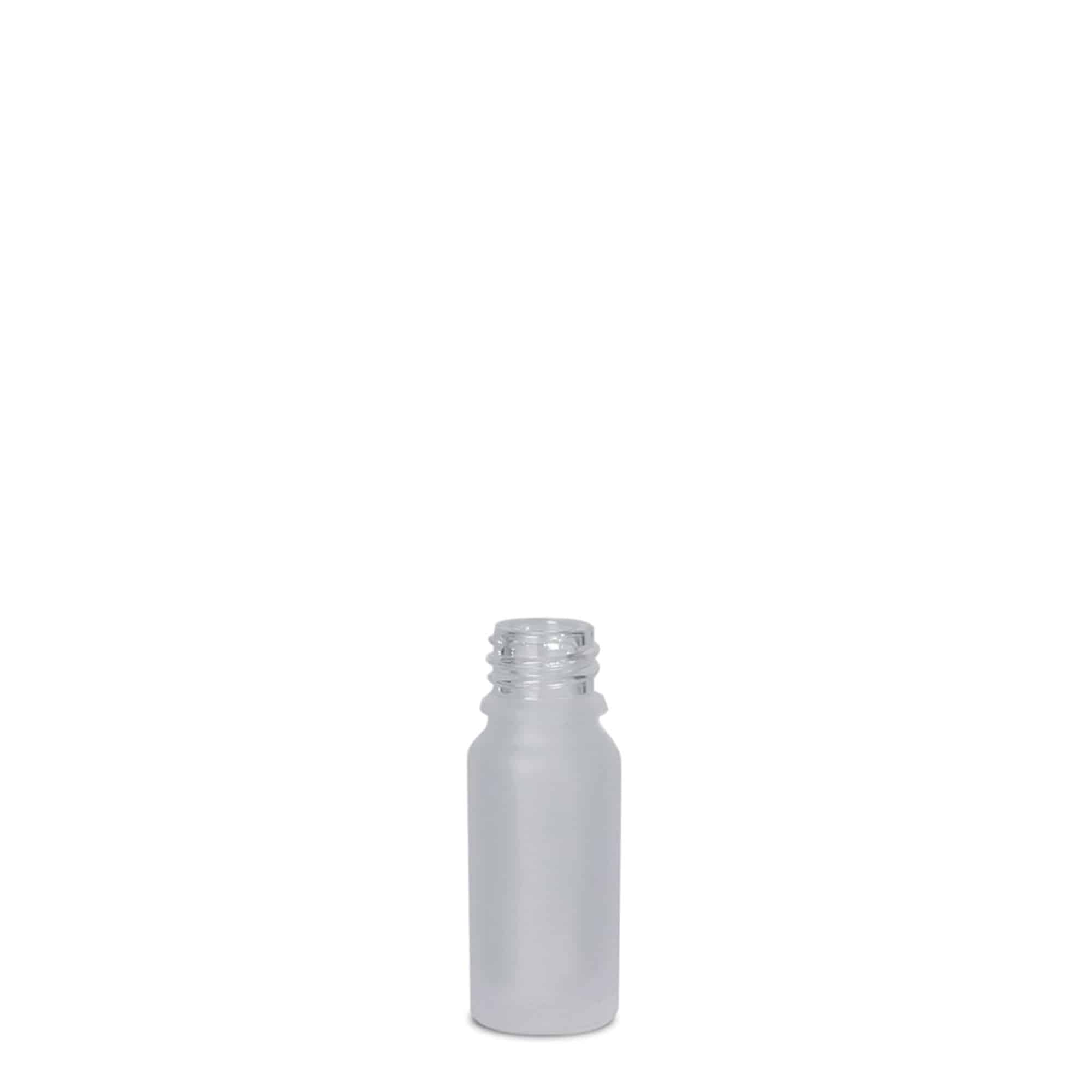 10 ml medicinflaska, glas, frostad, mynning: DIN 18