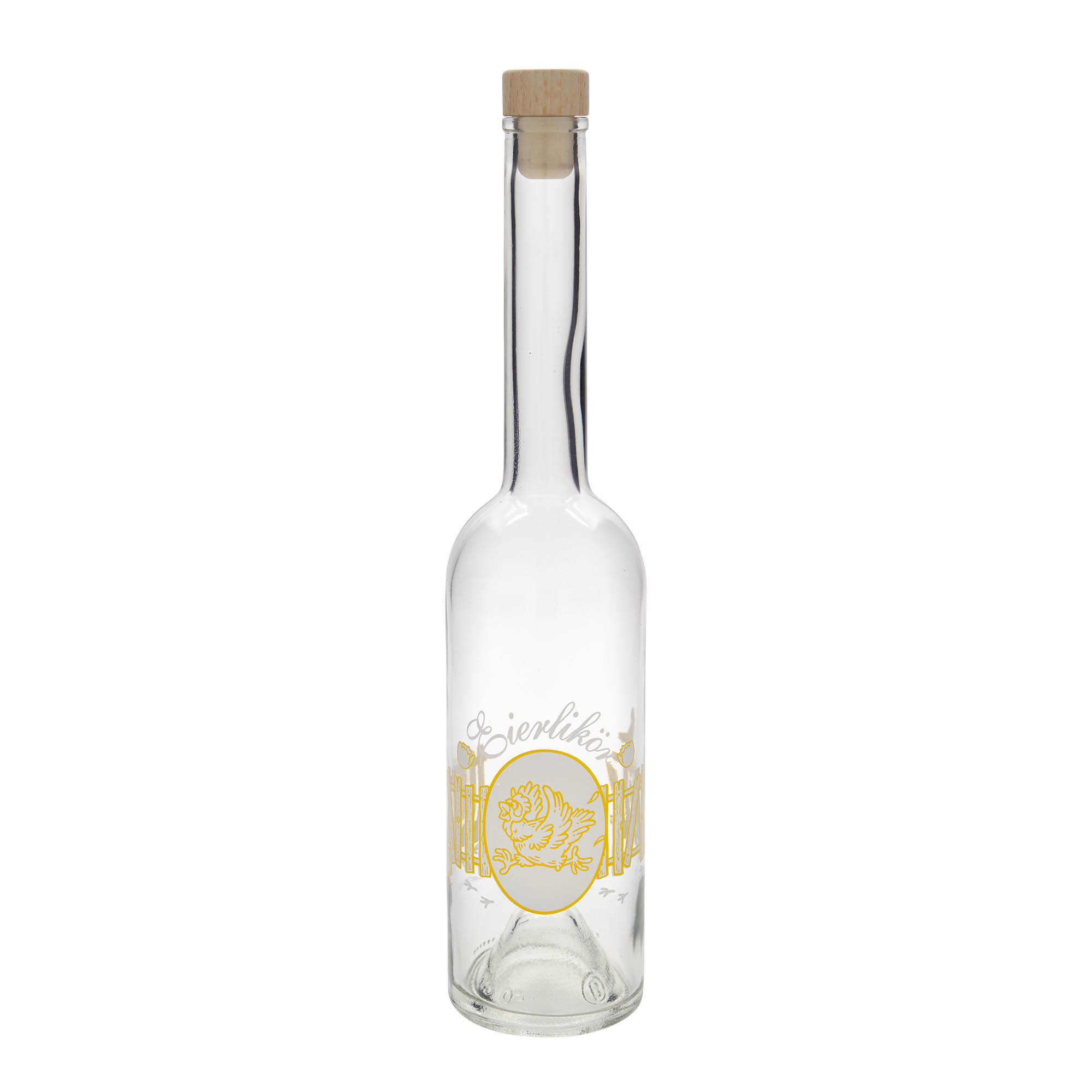 500 ml glasflaska 'Opera', motiv: ägglikör, öppning: kork
