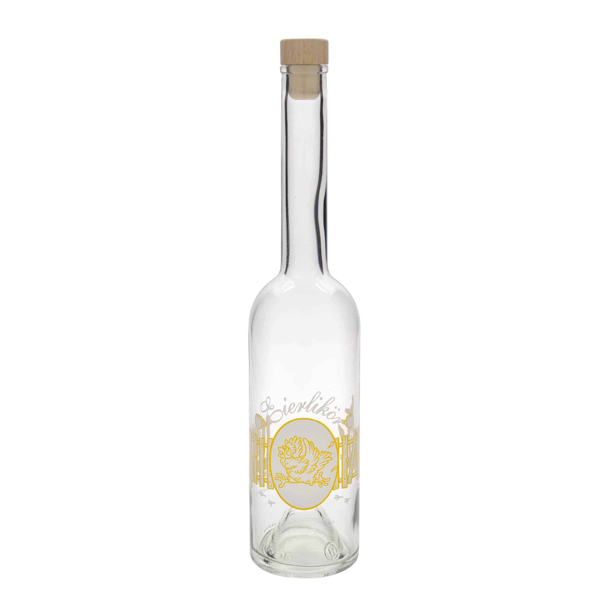 500 ml glasflaska 'Opera', motiv: ägglikör, öppning: kork