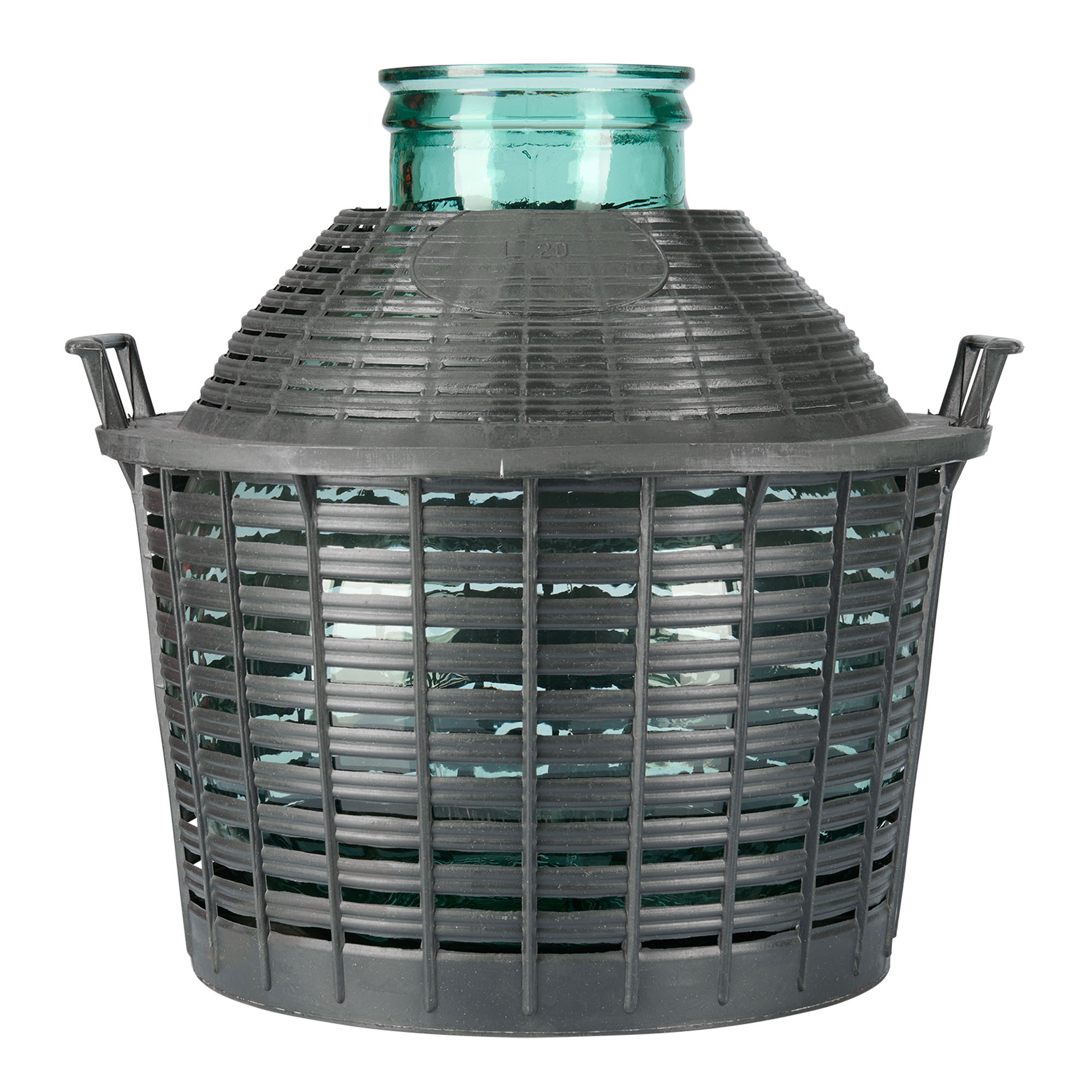 20 l ballongflaska med vid hals, glas, öppning: påklämningslock 20 l ballongflaska med vid hals, glas, öppning: påklämningslock