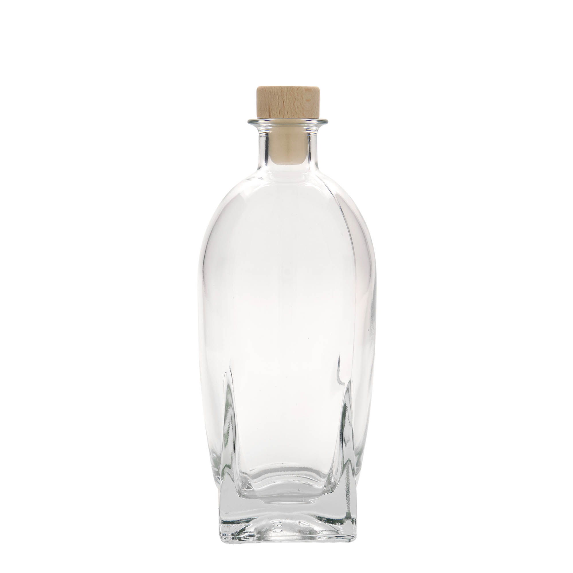 500 ml glasflaska 'Zino', fyrkantig, mynning: kork