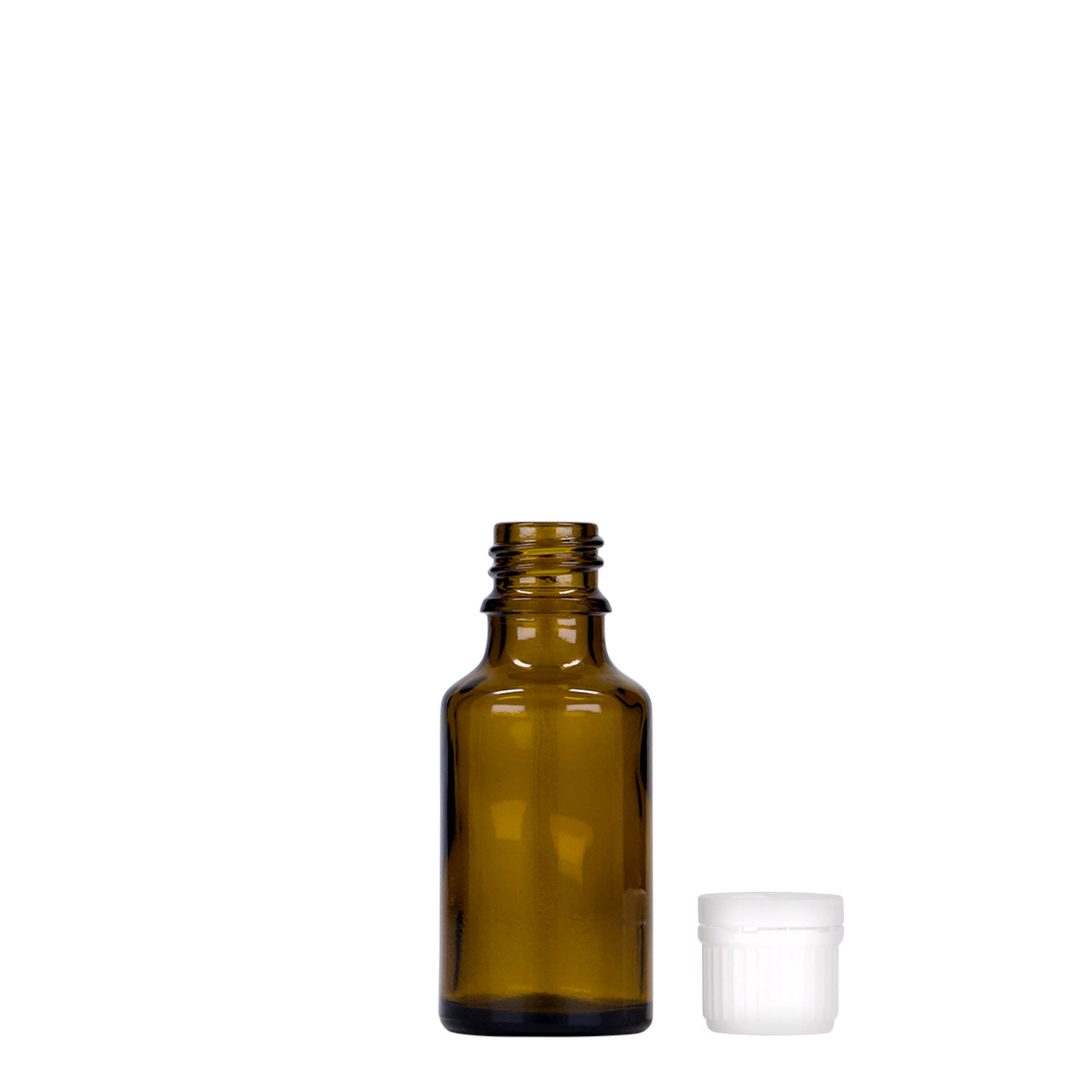 25 ml medicinflaska, glas, brun, mynning: DIN 18