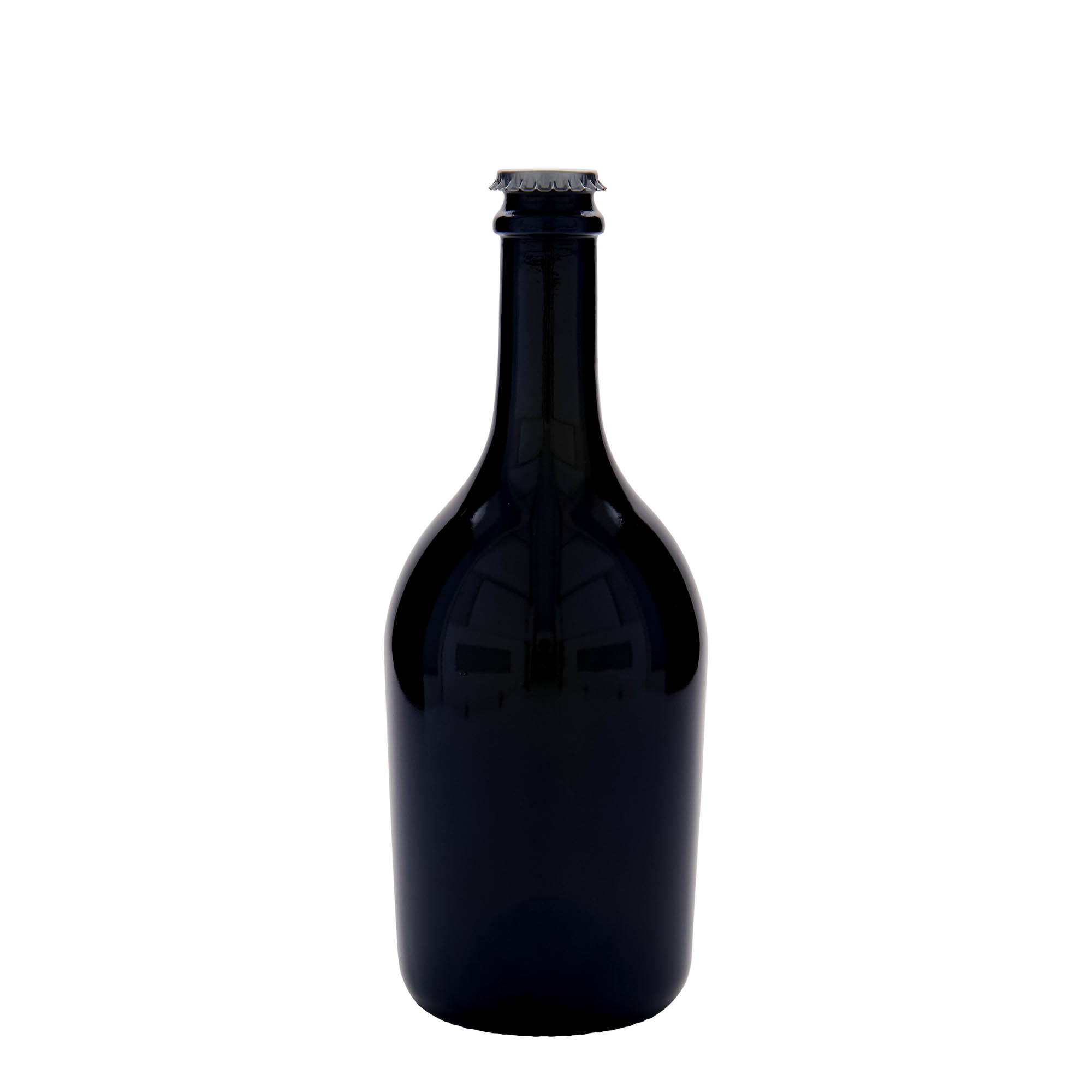 750 ml öl-/champagneflaska 'Butterfly', glas, antikgrön, öppning: kapsyl