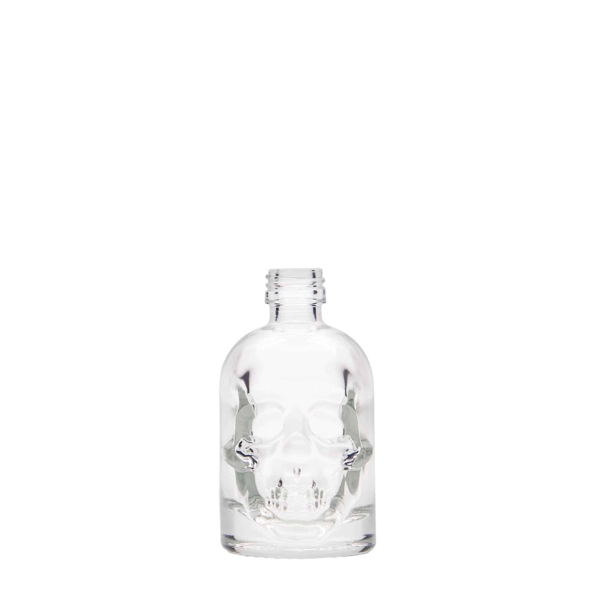 50 ml glasflaska 'Dödskalle', mynning: PP 18 50 ml glasflaska 'Dödskalle', mynning: PP 18