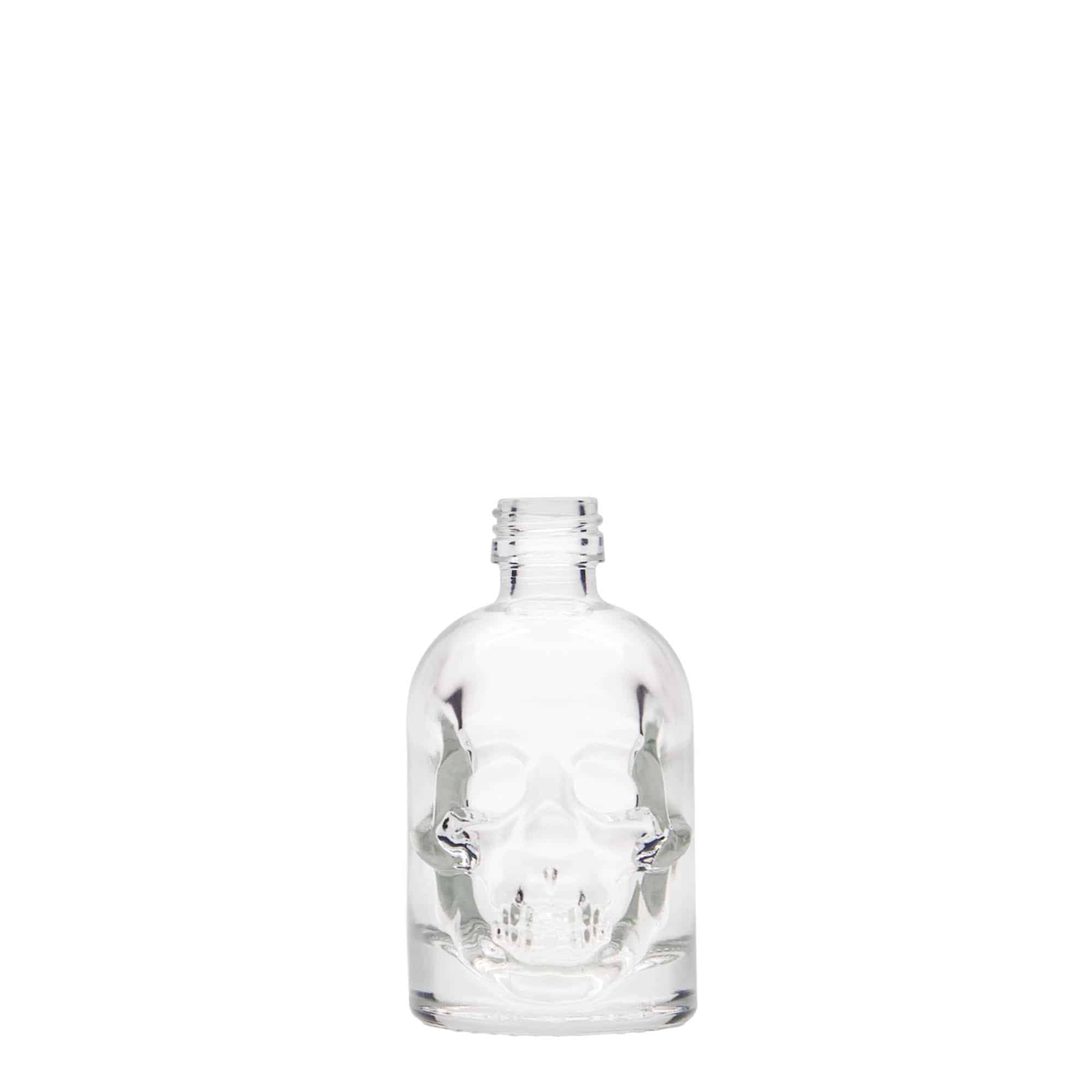 50 ml glasflaska 'Dödskalle', öppning: PP 18