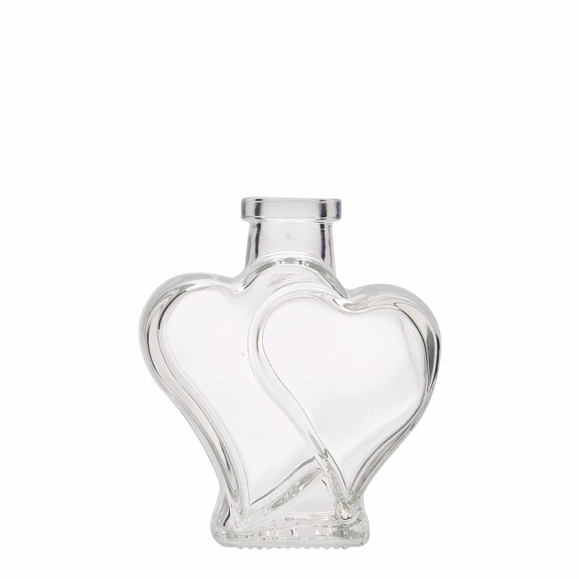 200 ml glasflaska 'Dubbelhjärta', mynning: kork 200 ml glasflaska 'Dubbelhjärta', mynning: kork