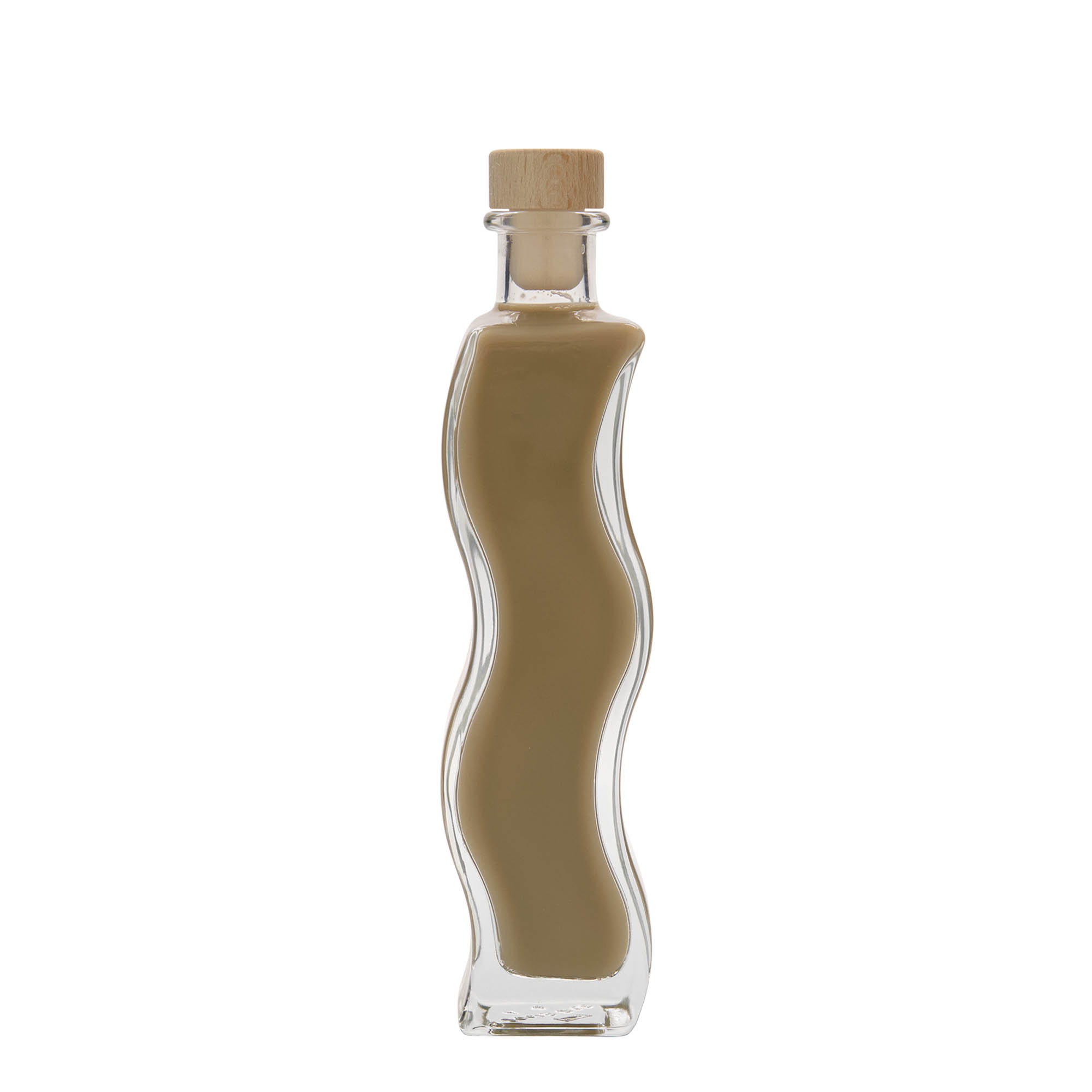 200 ml glasflaska 'Våg', kvadratisk, öppning: kork 200 ml glasflaska 'Våg', kvadratisk, öppning: kork