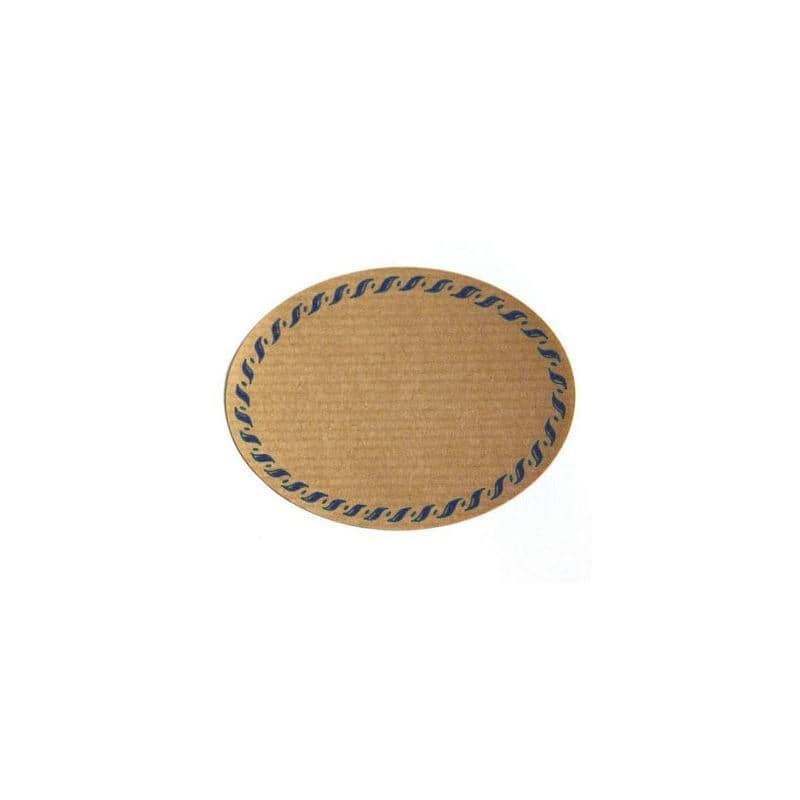 Naturetikett 'Dekorkant', oval, papper, blå-brun Naturetikett 'Dekorkant', oval, papper, blå-brun