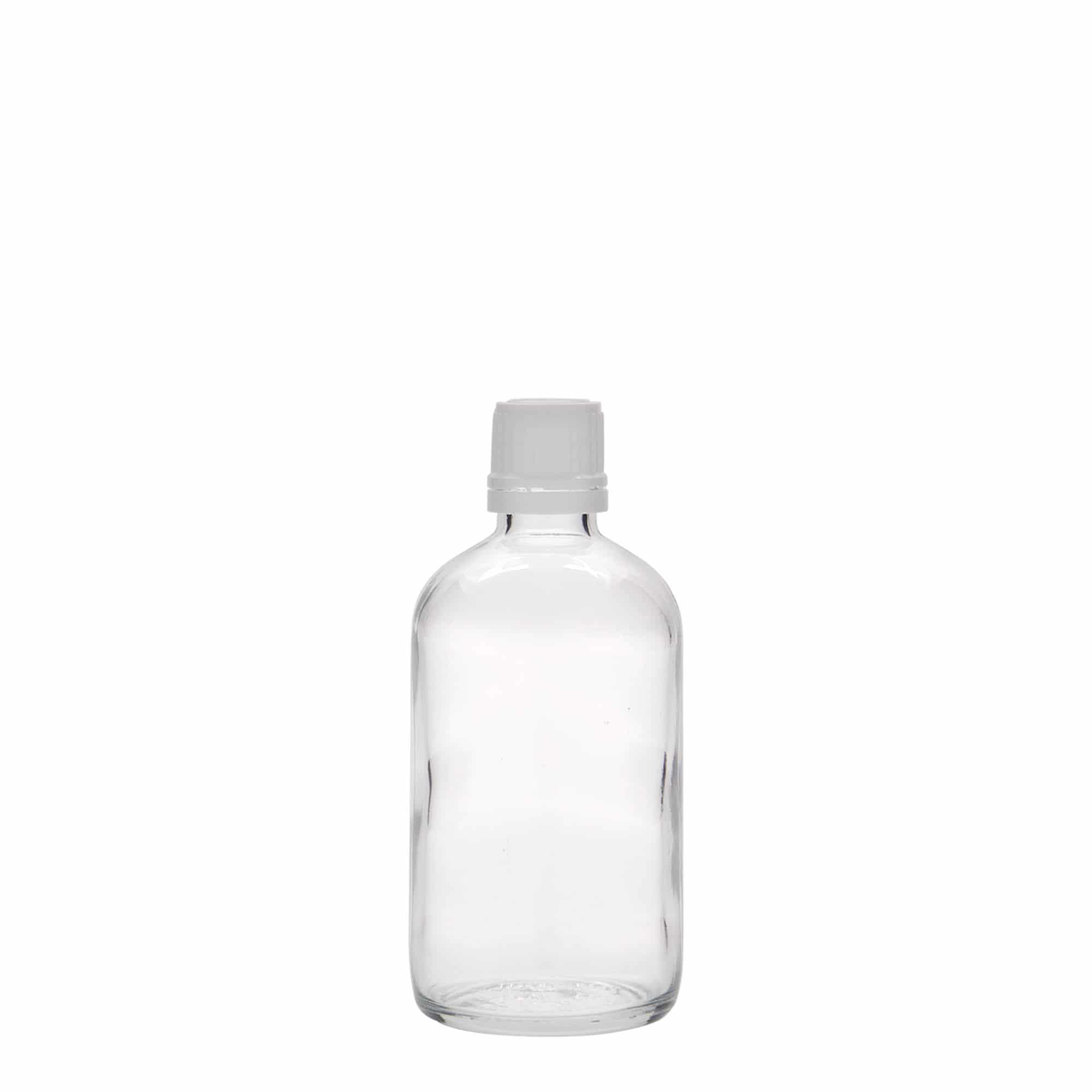 100 ml medicinflaska, glas, mynning: DIN 18