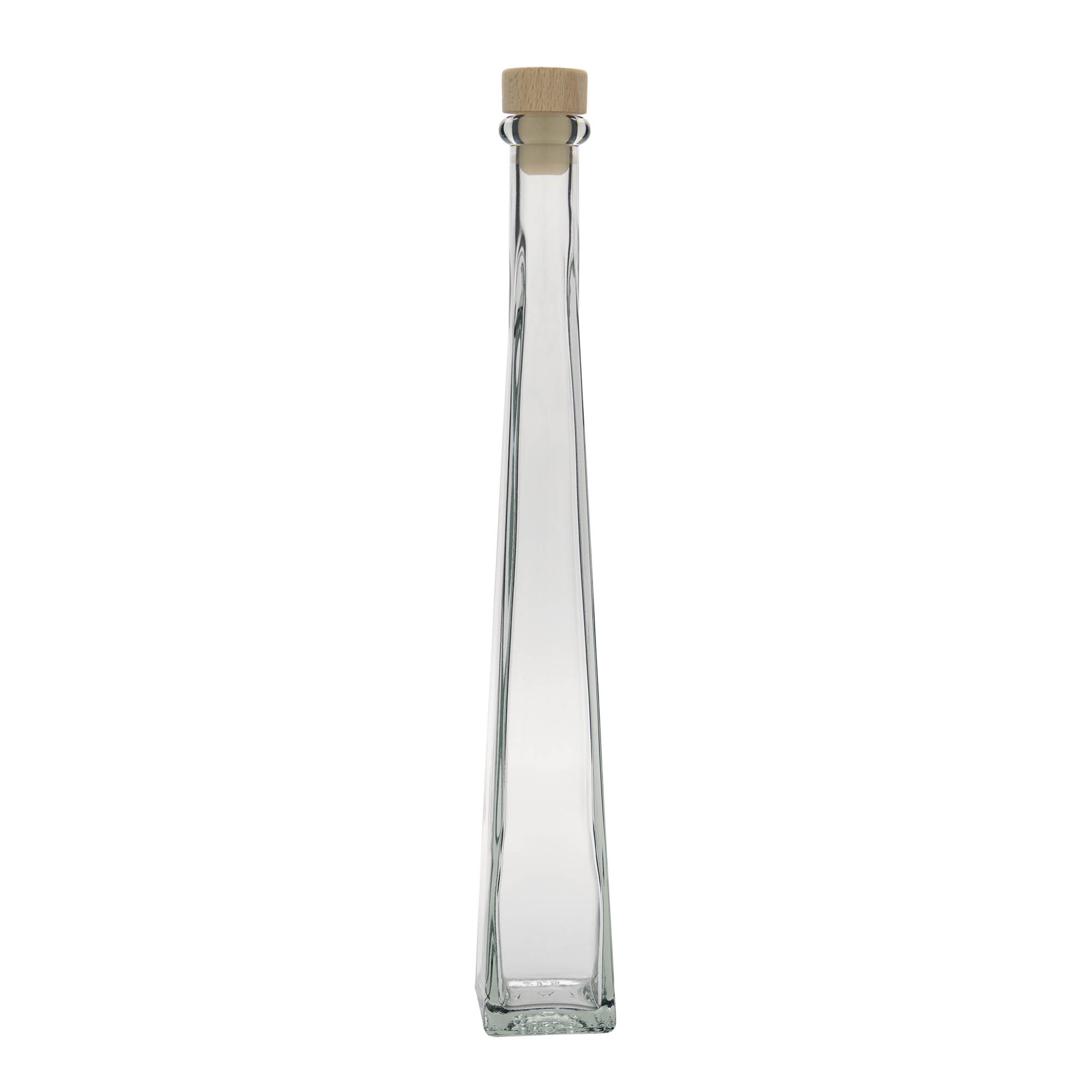 200 ml glasflaska 'Dama Quadrato', fyrkantig, mynning: kork