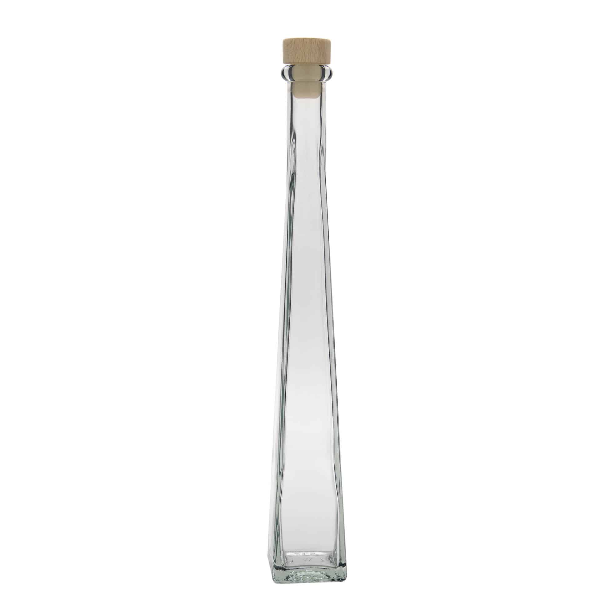 200 ml glasflaska 'Dama Quadrato', fyrkantig, mynning: kork