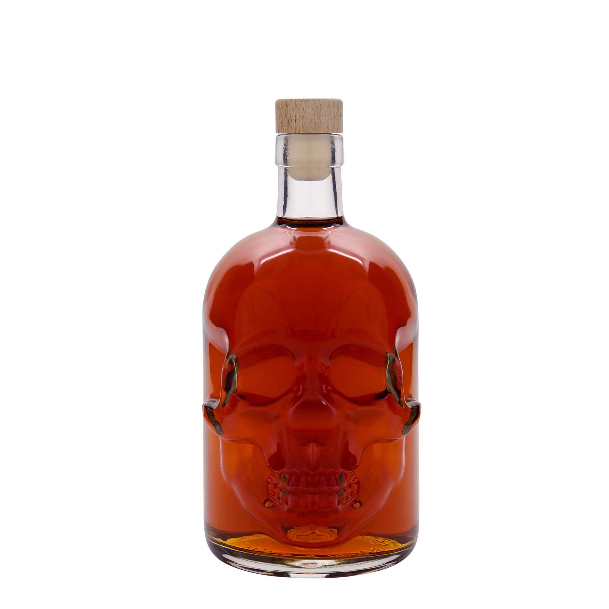 700 ml glasflaska 'Dödskalle', mynning: kork 700 ml glasflaska 'Dödskalle', mynning: kork