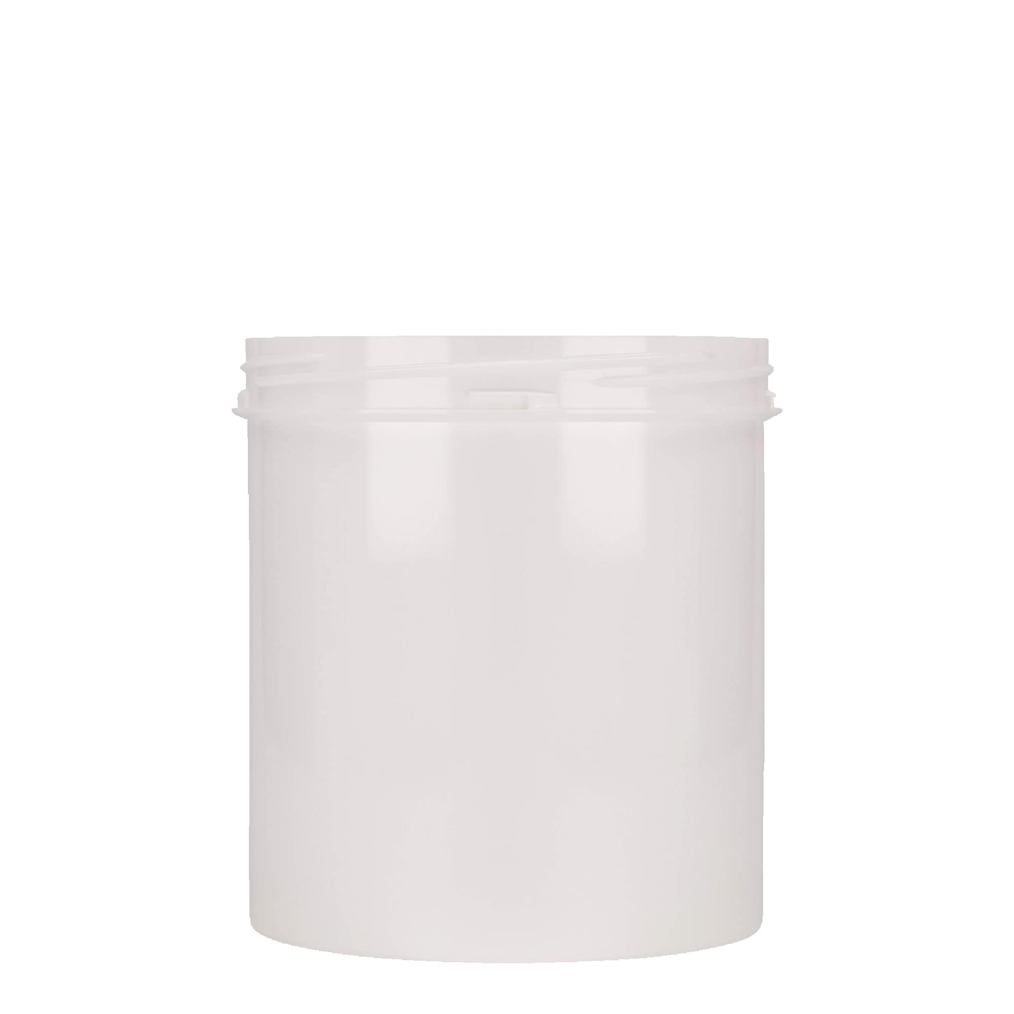 1.000 ml plastburk 'Securilock', PP, vit, öppning: skruvlock