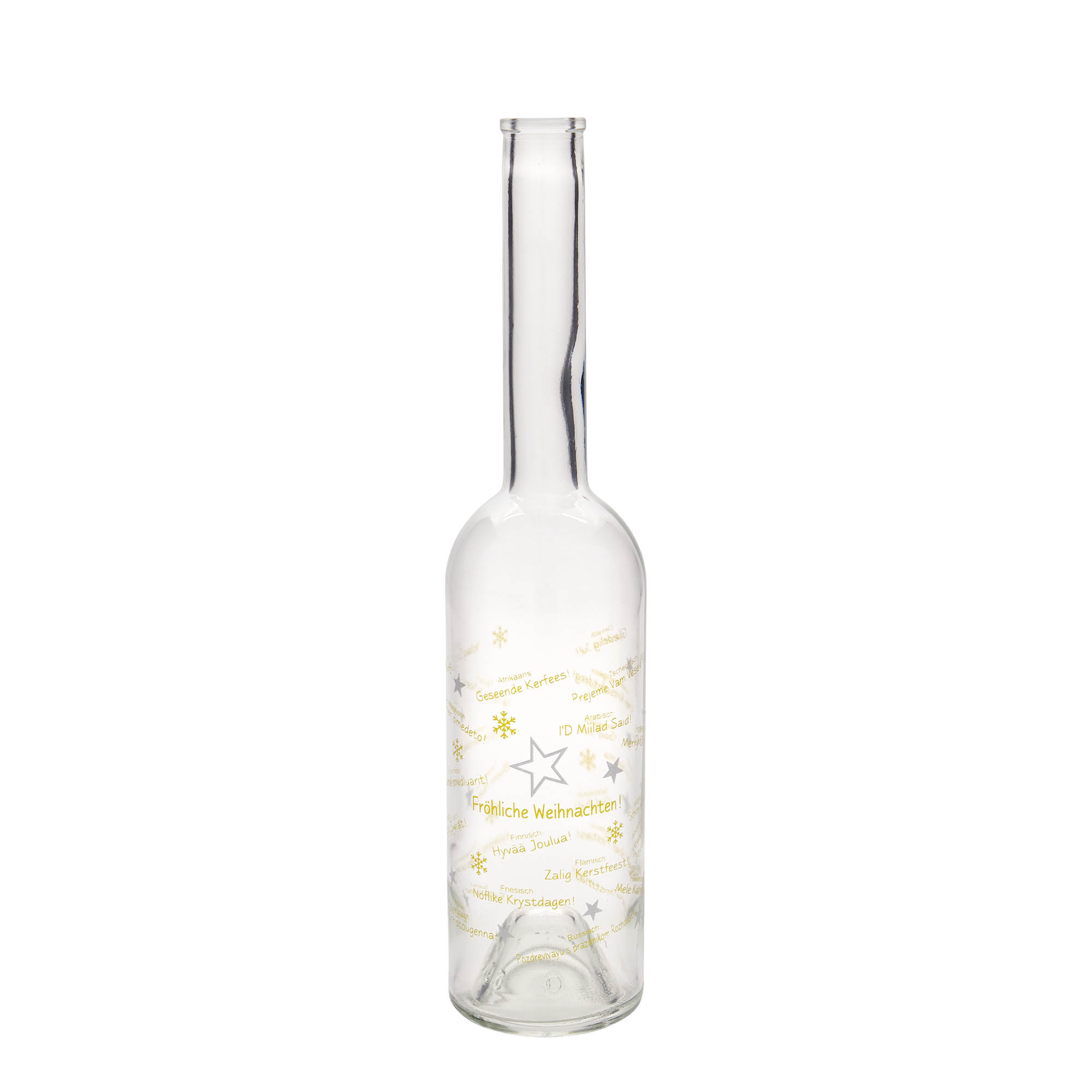 500 ml glasflaska 'Opera', motiv: Jul i världen, mynning: kork