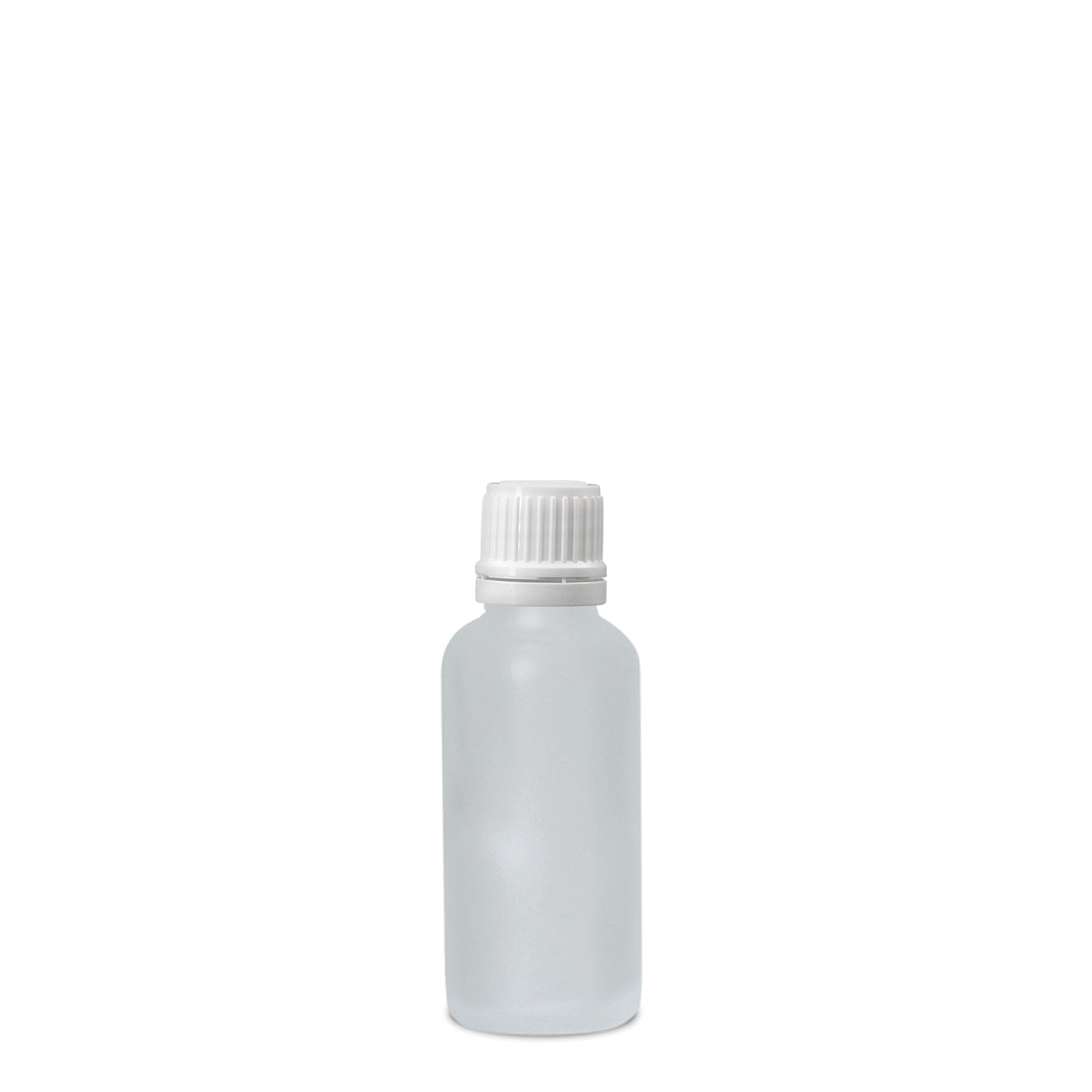 30 ml medicinflaska, glas, frostad, mynning: DIN 18 30 ml medicinflaska, glas, frostad, mynning: DIN 18