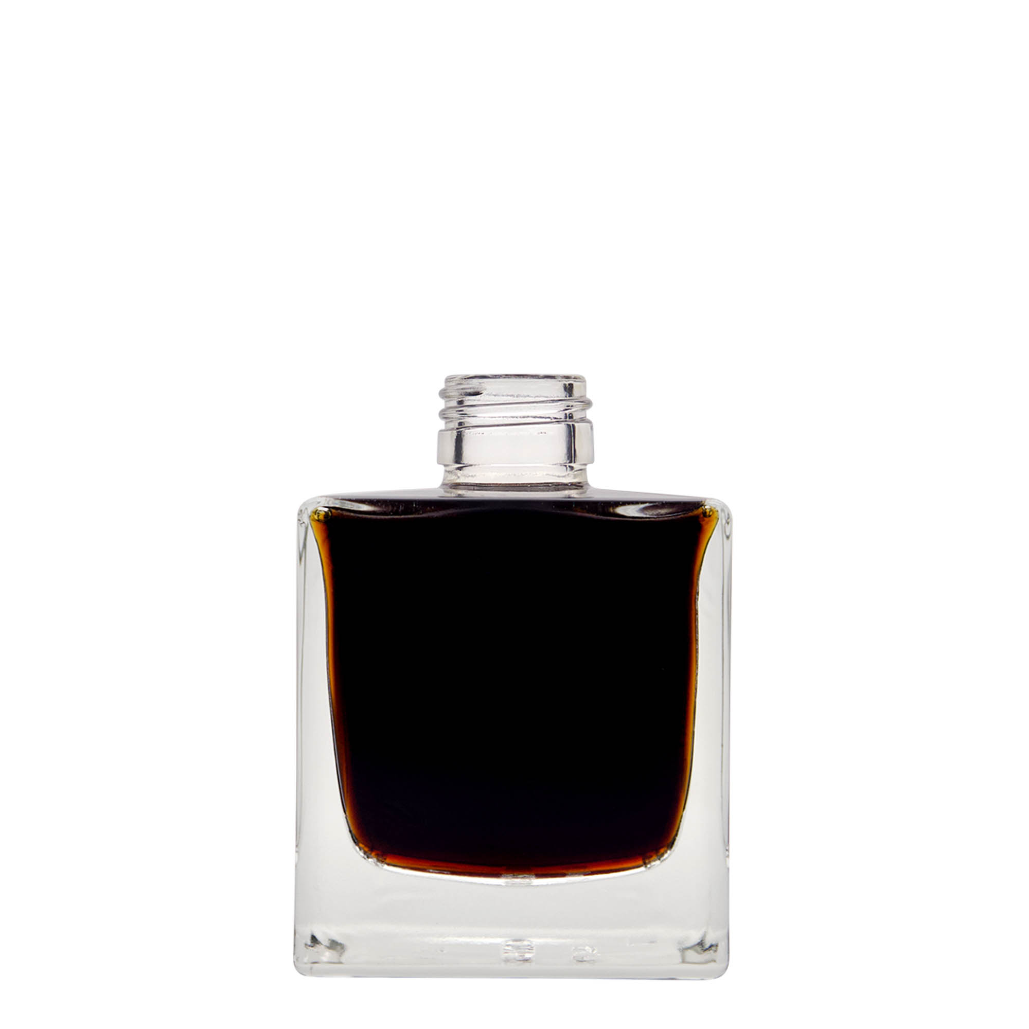 200 ml glasflaska 'Cube', fyrkantig, öppning: PP 28