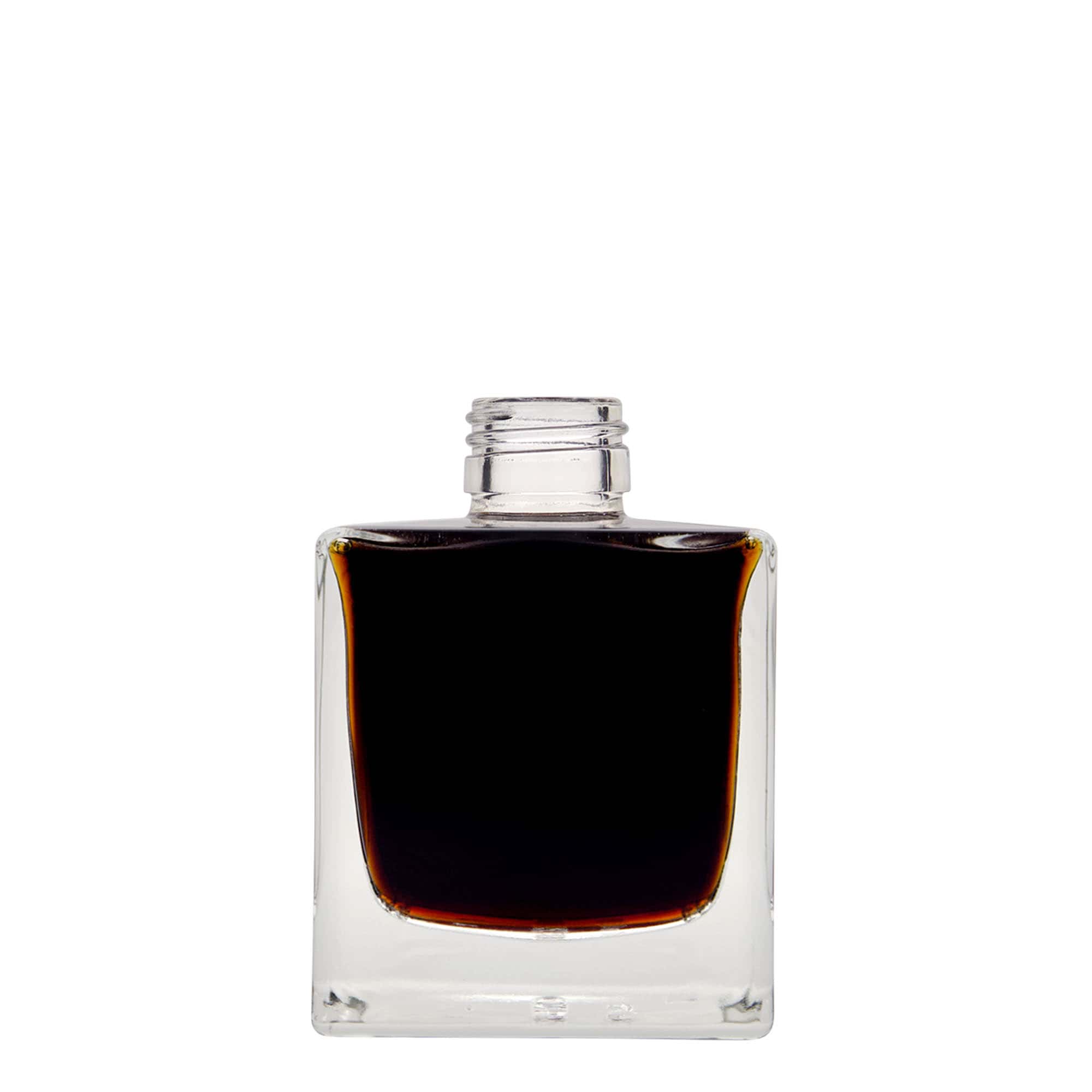 200 ml glasflaska 'Cube', fyrkantig, öppning: PP 28