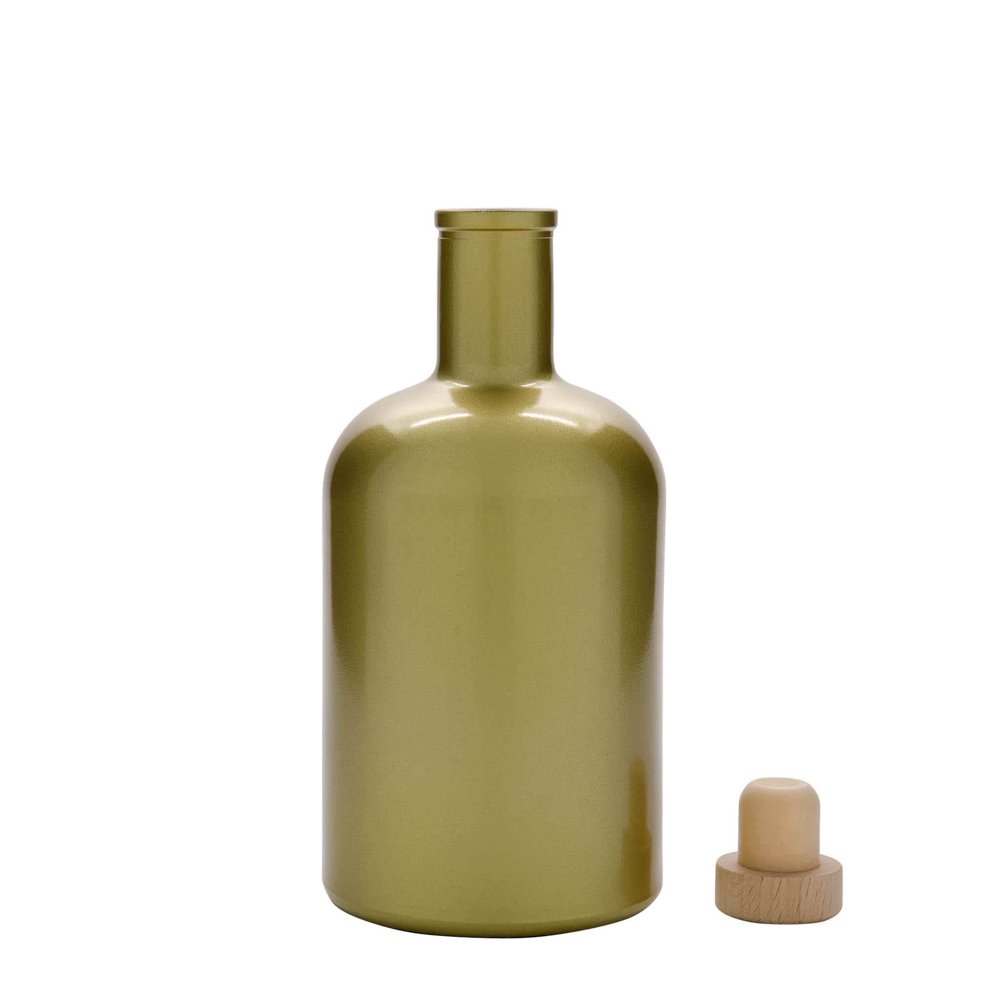 700 ml glasflaska 'Gerardino', guld, mynning: kork