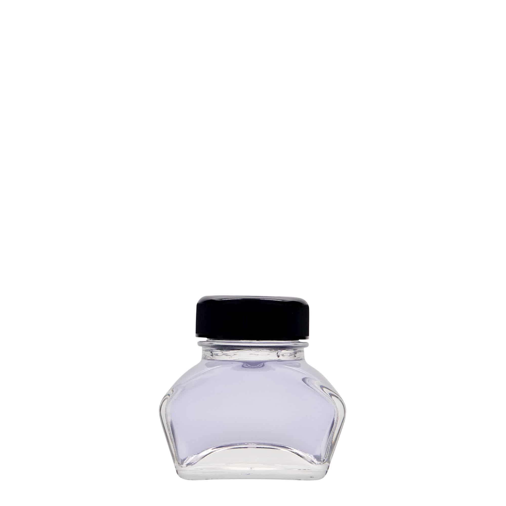 30 ml bläckflaska, rektangulär, öppning: skruvlock