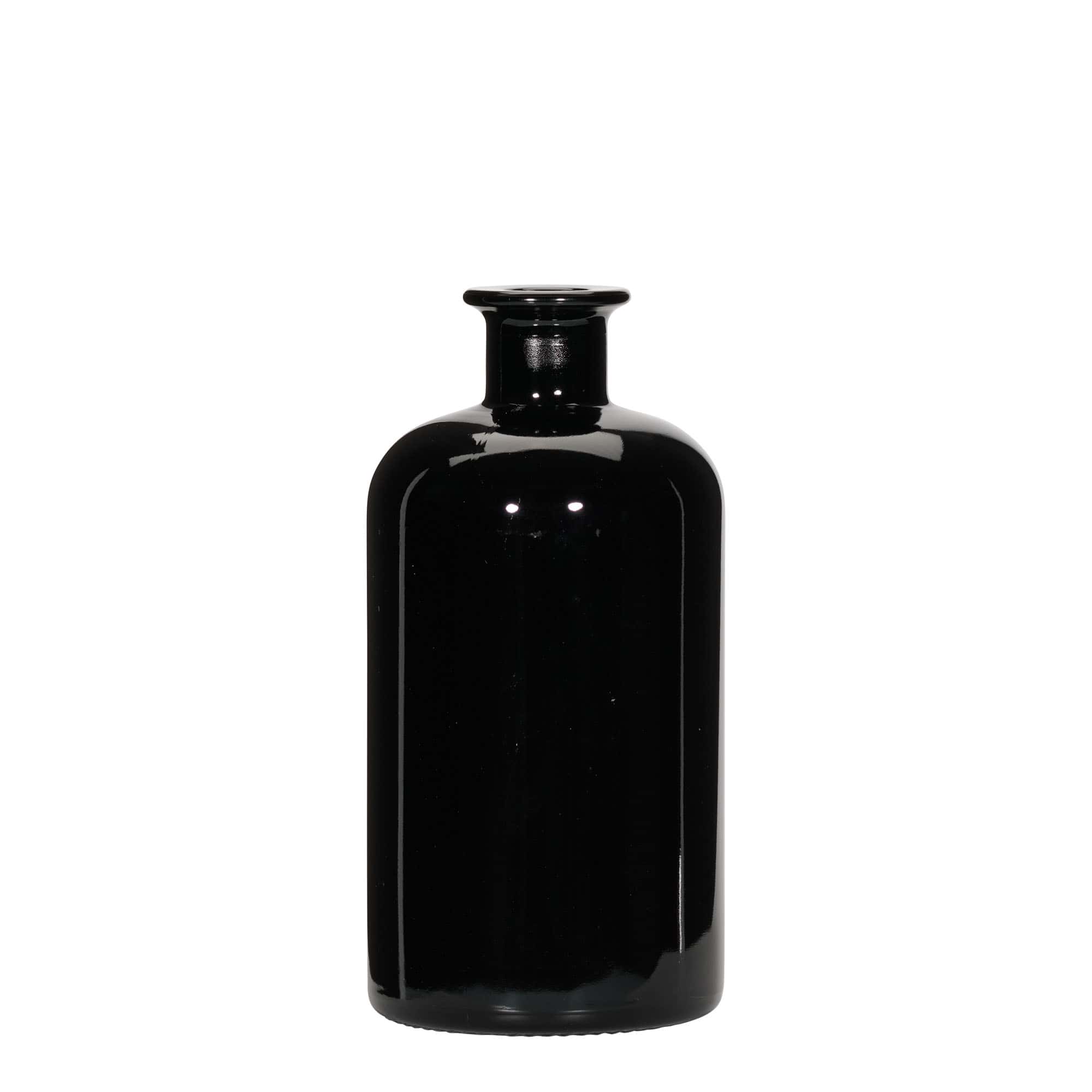 500 ml apoteksglasflaska, svart, mynning: kork 500 ml apoteksglasflaska, svart, mynning: kork