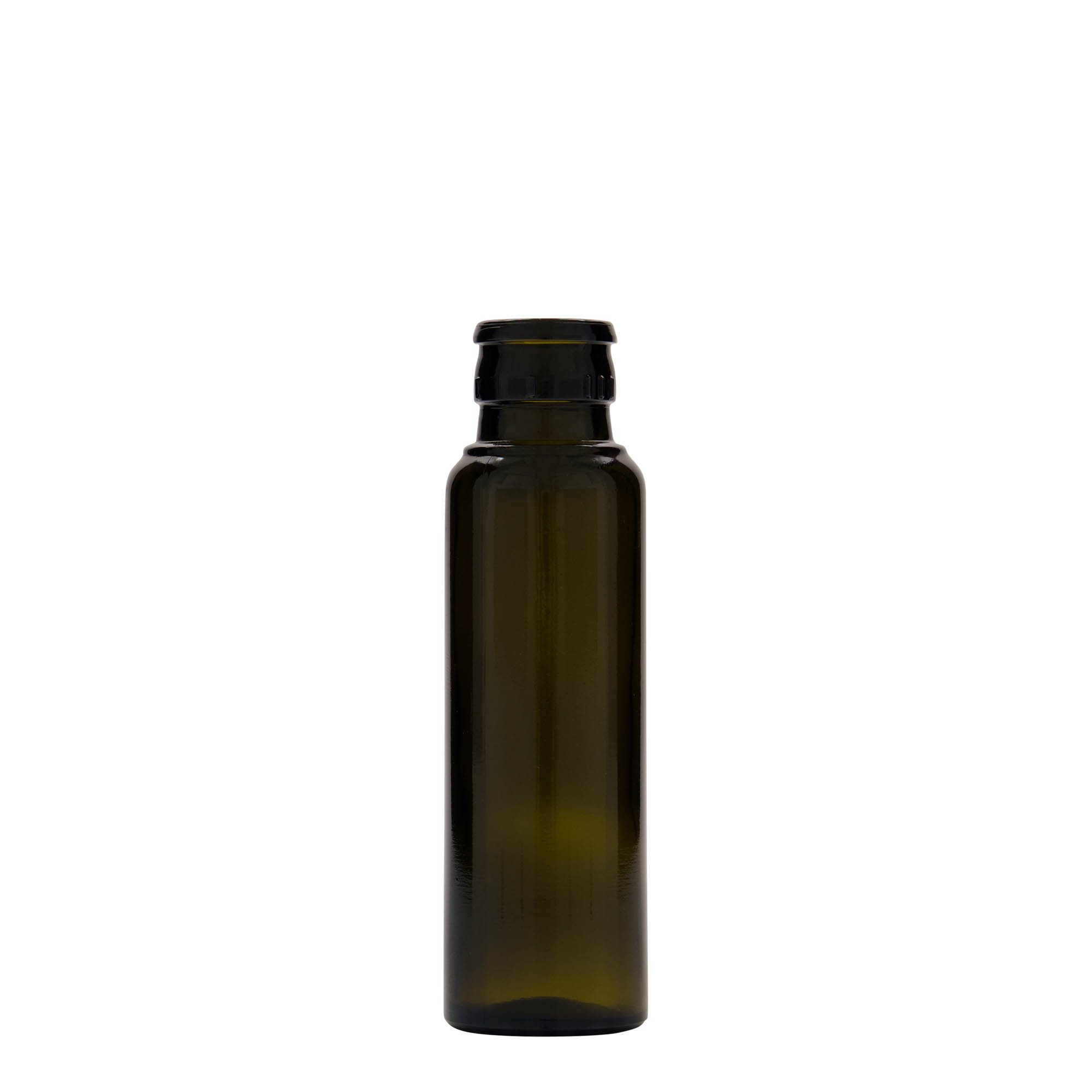 100 ml vinäger-/oljeflaska 'Willy New', glas, antikgrön, mynning: DOP