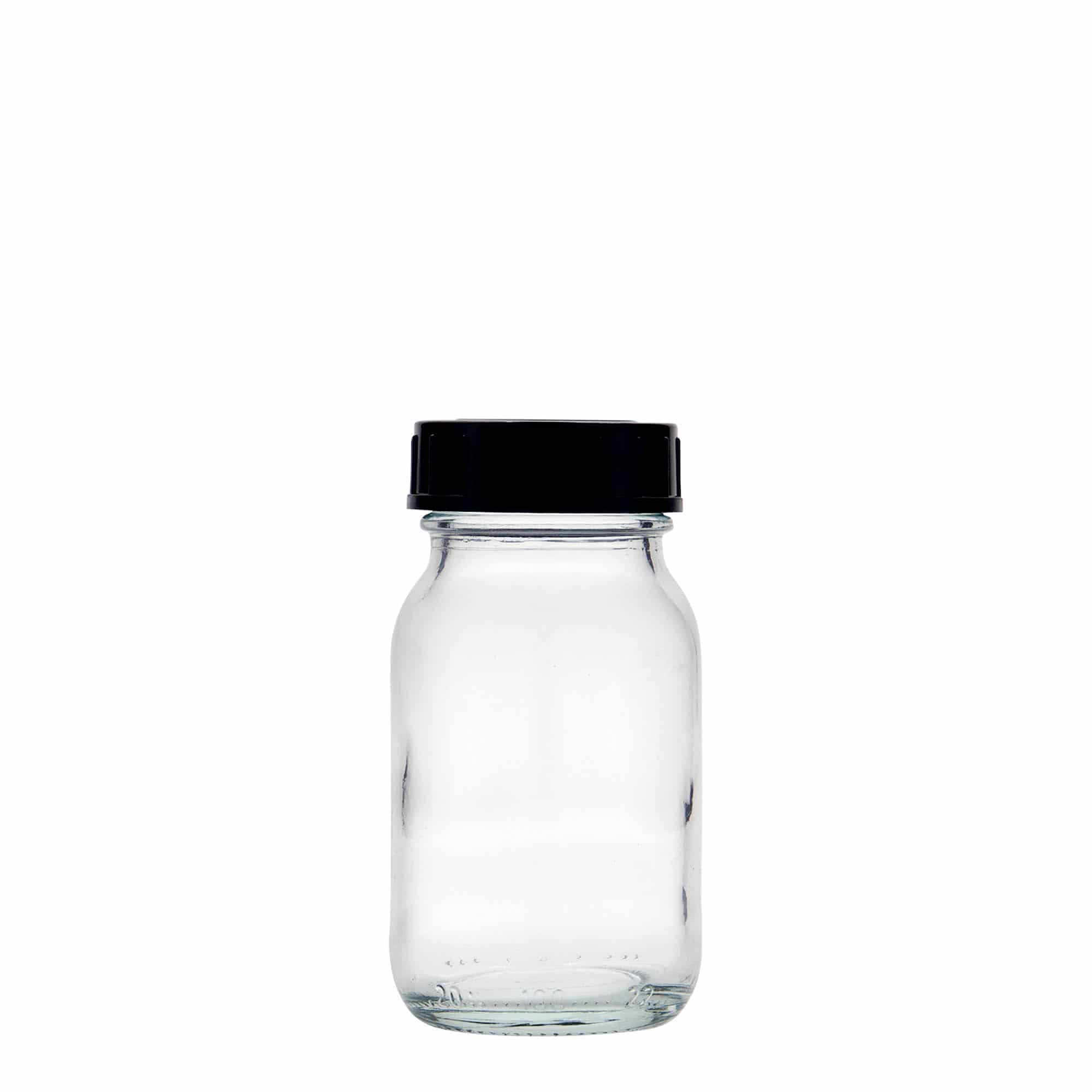 100 ml burk med bred hals, mynning: DIN 40