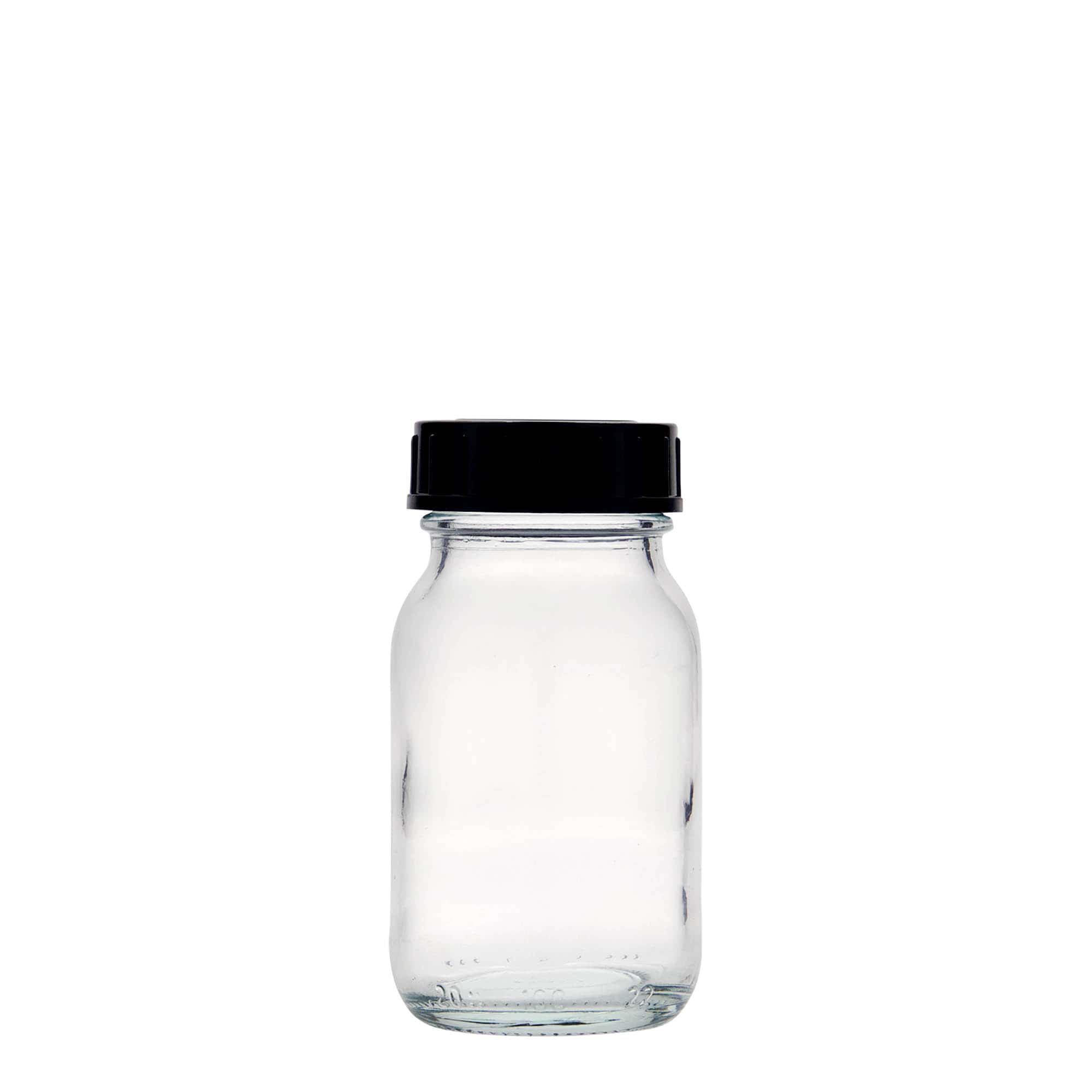 100 ml vid halsglas, öppning: DIN 40
