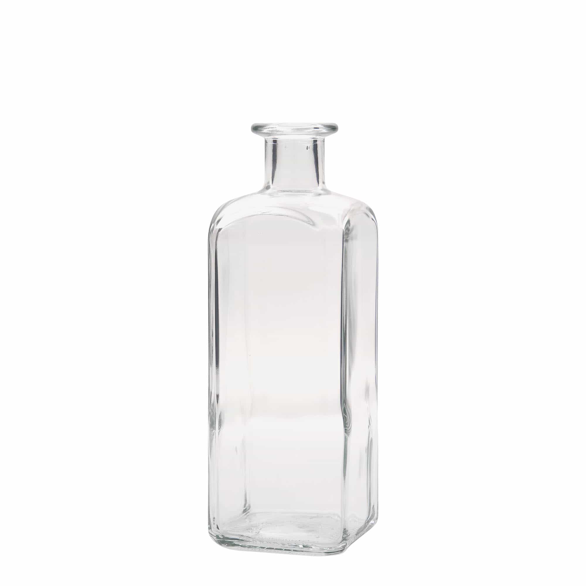500 ml apoteksglasflaska Carré, kvadratisk, mynning: kork